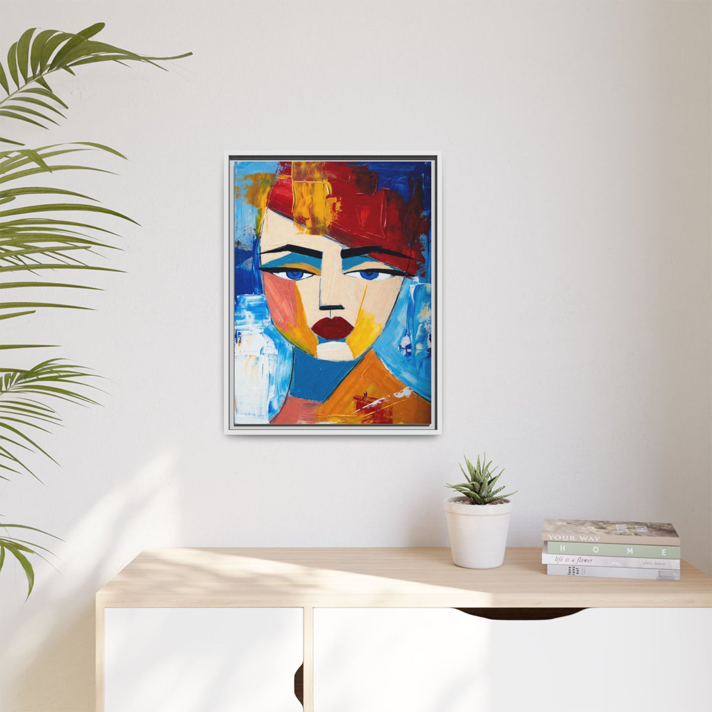 Abstract Colorful Portrait Framed Canvas Art