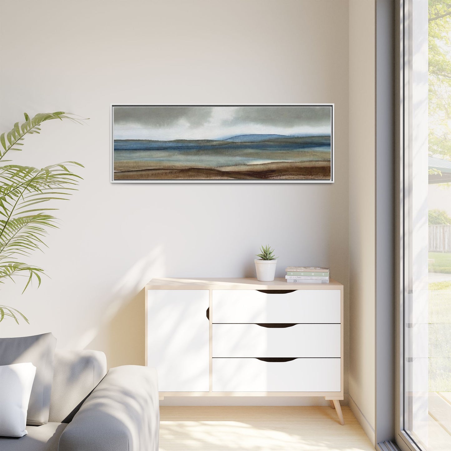 Matte Canvas Landscape, Framed (Multi-color)
