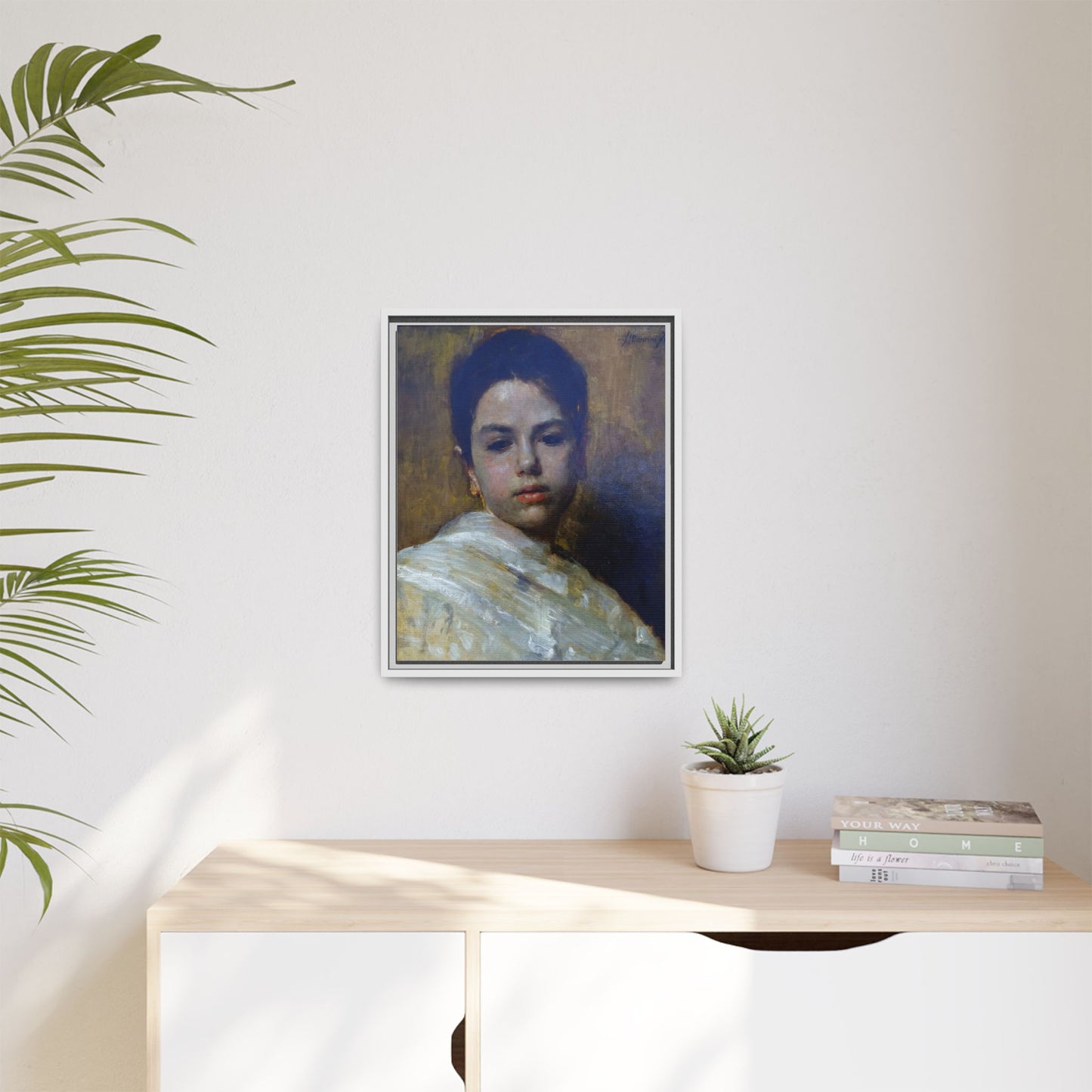 Carminella by Antonio Mancini Framed Matte Canvas Art Print