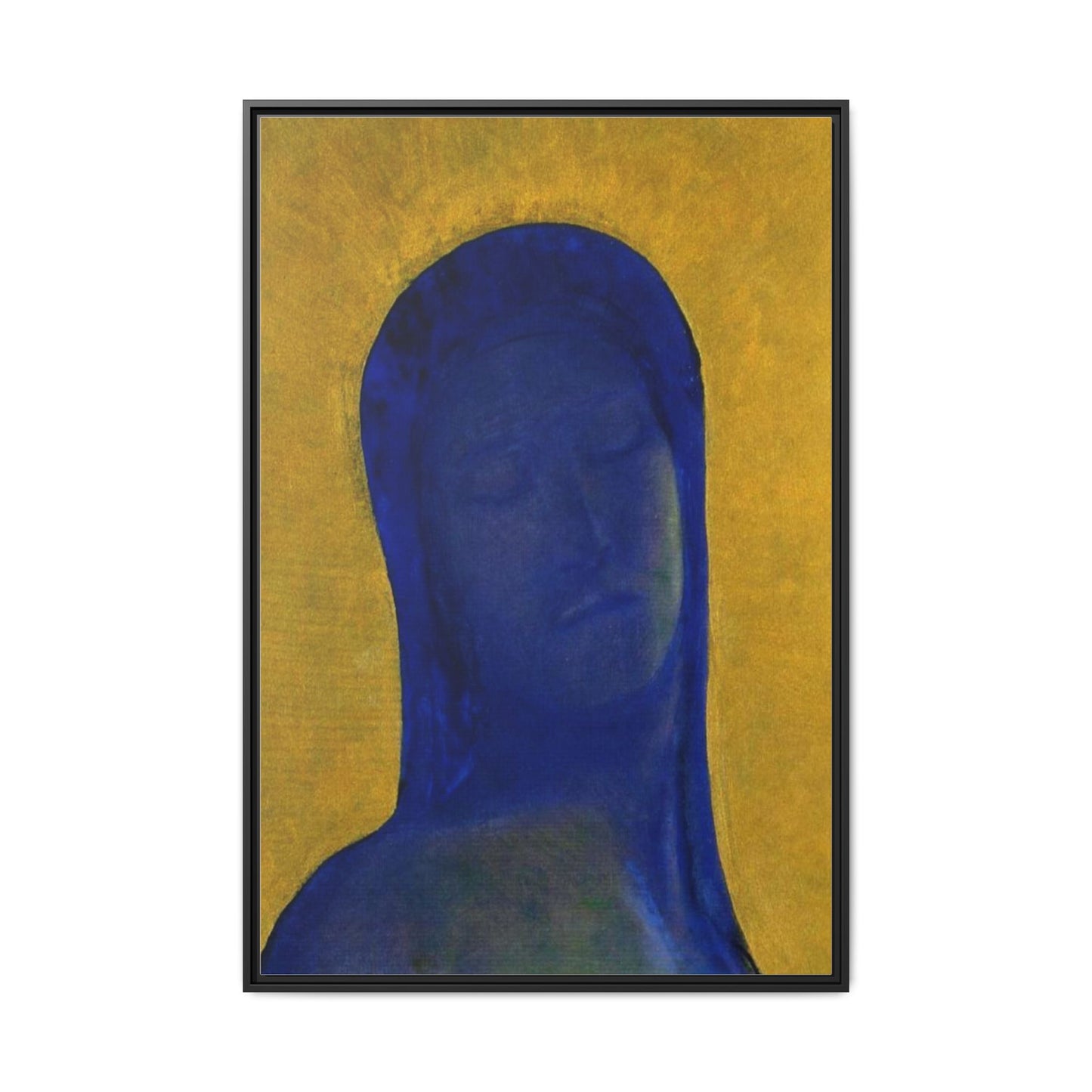 Closed Eyes by Odilon Redon Framed Matte Canvas Wall Art Print