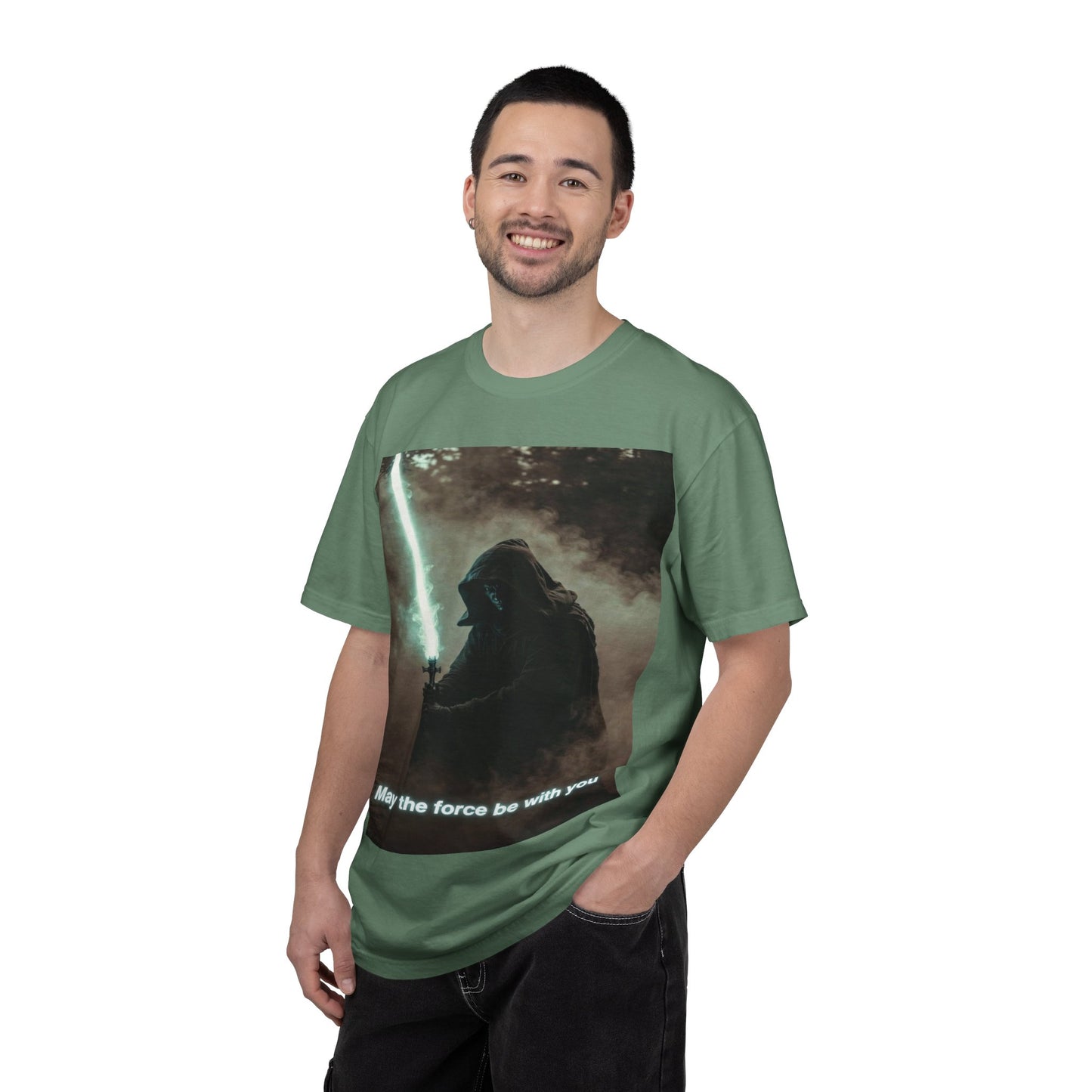 T-Shirt — 'May the force be with you' Lightsaber Sci‑Fi Graphic Tee