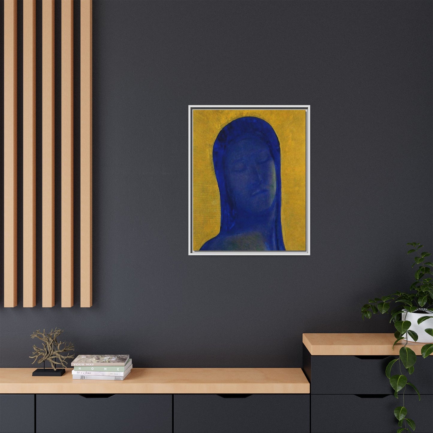 Closed Eyes by Odilon Redon Framed Matte Canvas Wall Art Print