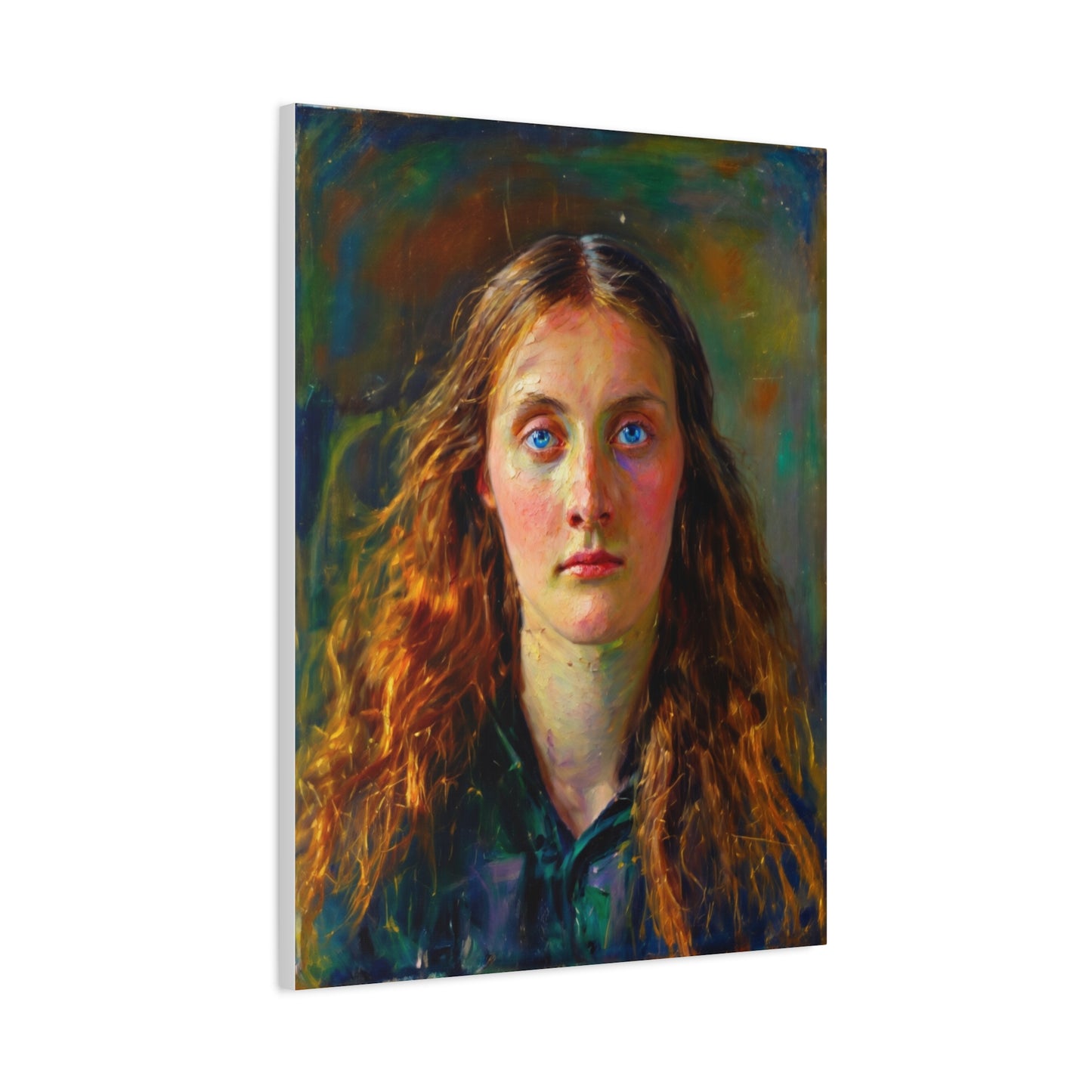 Portrait Canvas Print — Victorian Woman Oil Painting on Stretched Matte Canvas