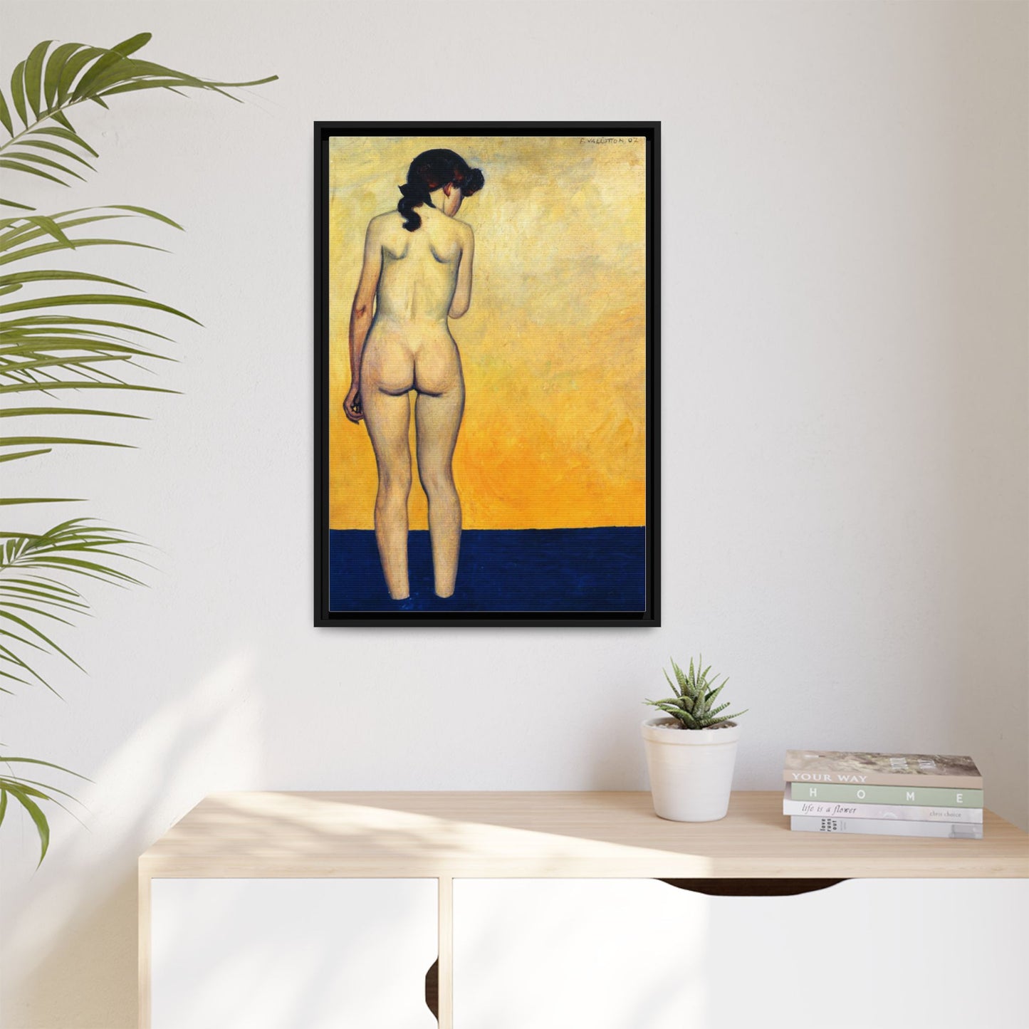 Adolescente entrant dans l'eau by Félix Vallotton Framed Matte Canvas Wall Art Print