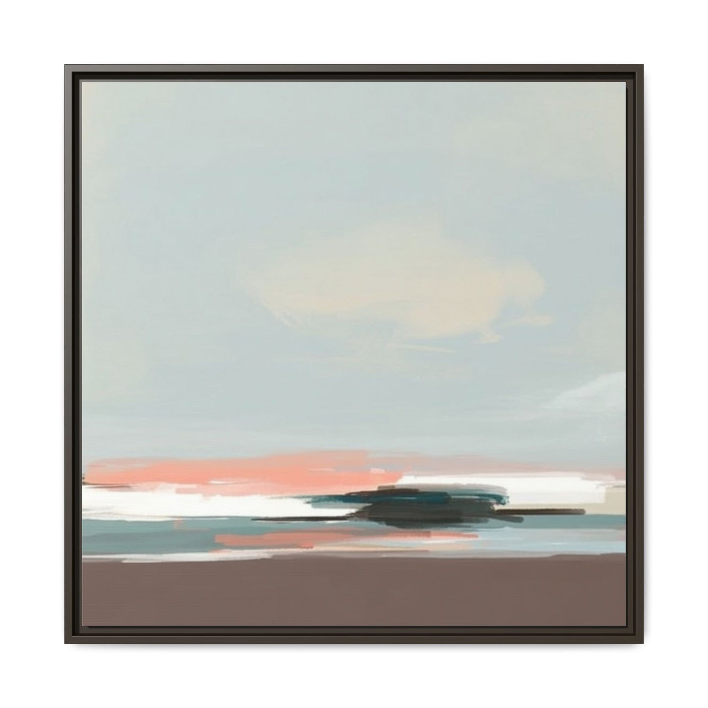 Framed Matte Canvas Print — Soft Coastal Abstract Landscape