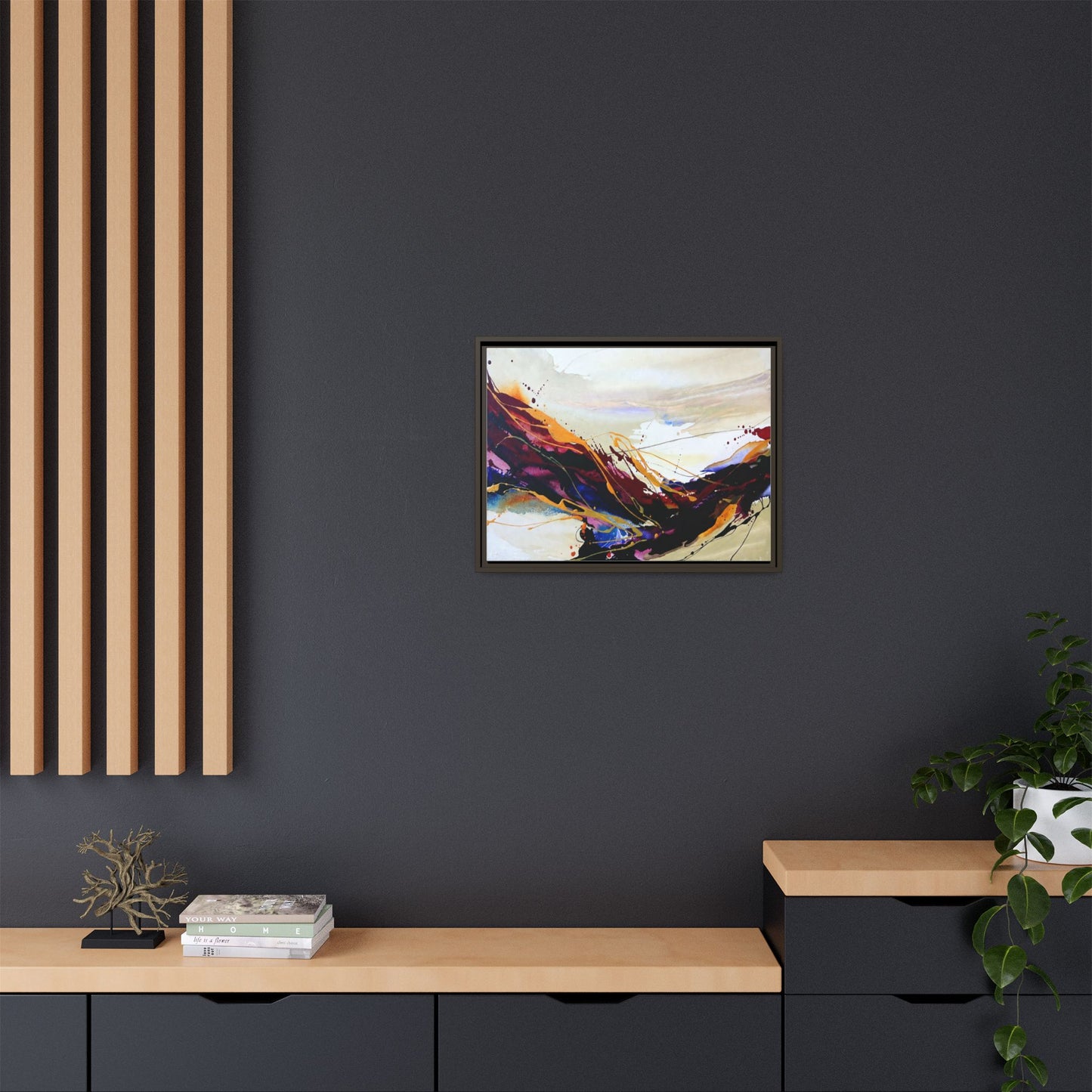 Abstract Flow Matte Canvas Framed Wall Art