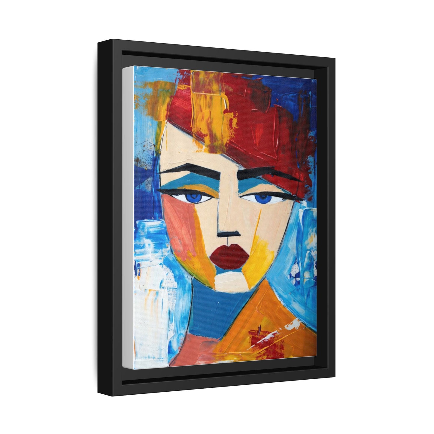 Abstract Colorful Portrait Framed Canvas Art