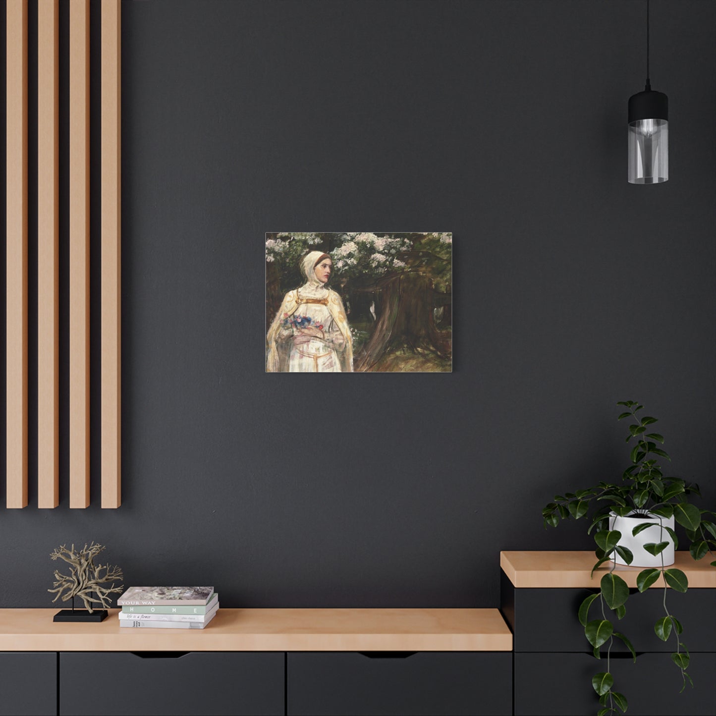 Matilda (formerly called Beatrice) by John William Waterhouse Matte Canvas Wall Art Print