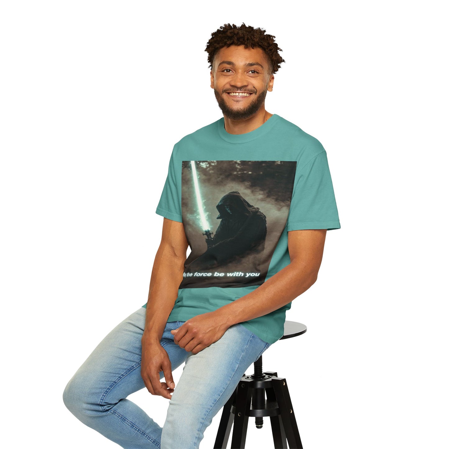 T-Shirt — 'May the force be with you' Lightsaber Sci‑Fi Graphic Tee