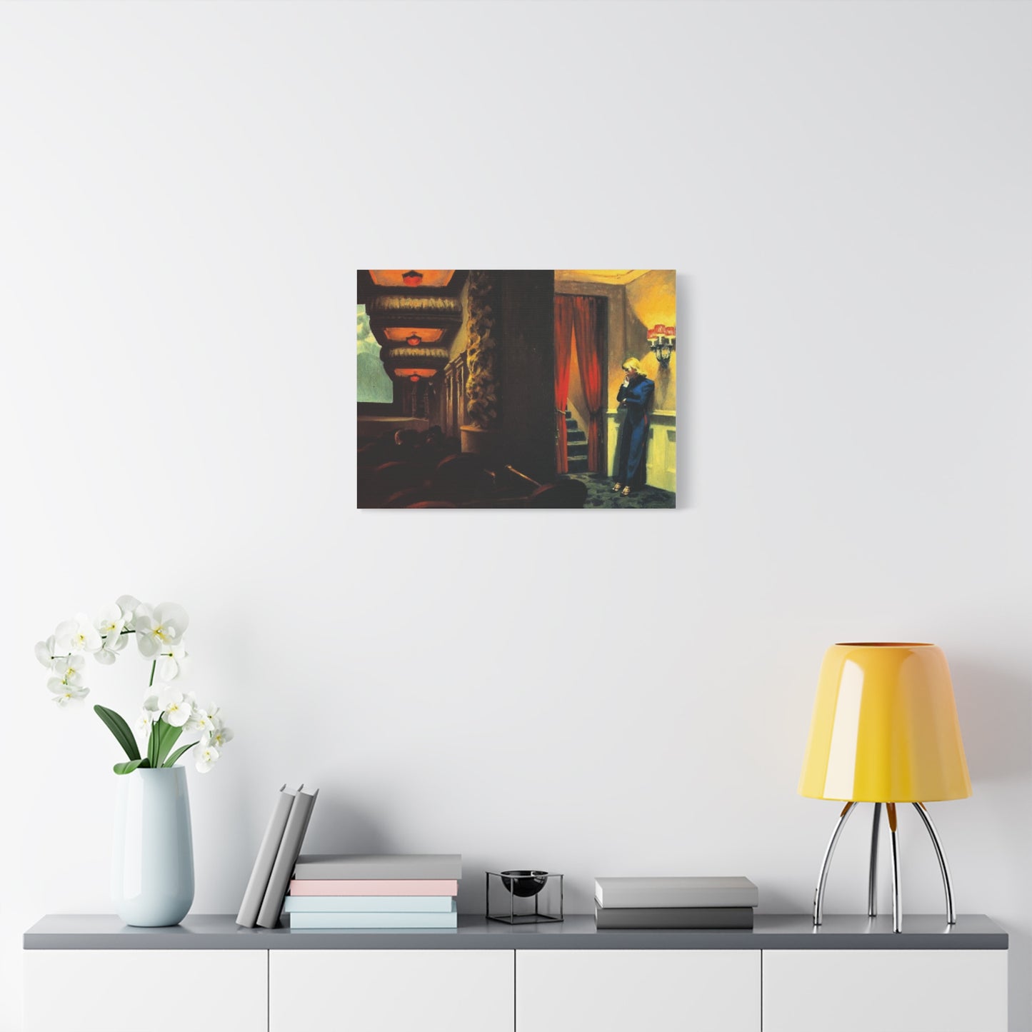 New York movie by Edward hopper Matte Canvas Wall Art Print