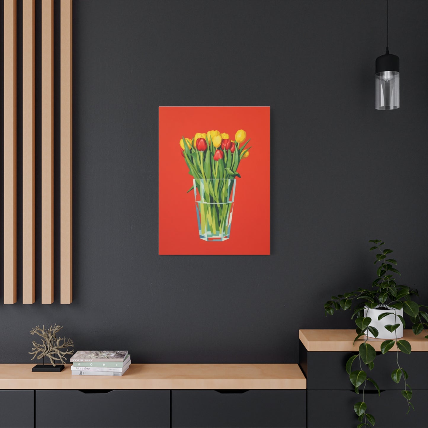 Tulip Bouquet Canvas Print — Vibrant Red Floral Wall Art