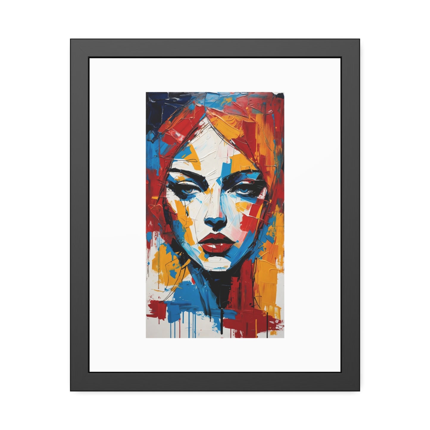 Framed Abstract Portrait of a Woman Print