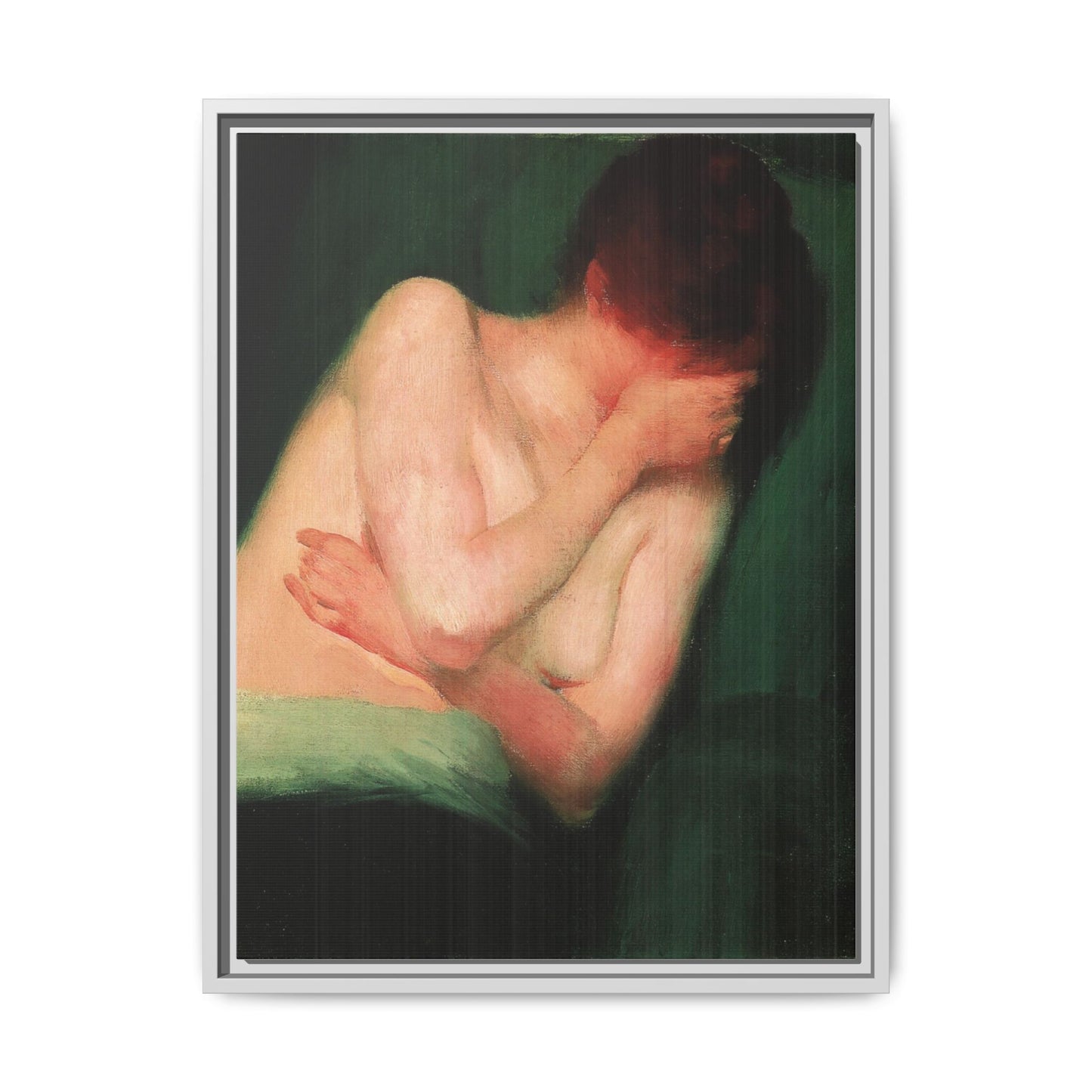 Female Nude by János Vaszary Framed Matte Canvas Wall Art Print