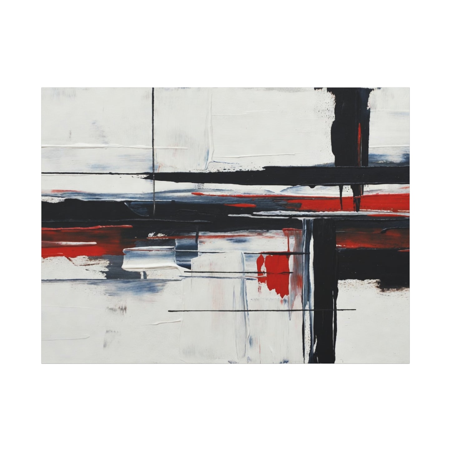 Abstract Red & Black Modern Canvas Art — Matte Stretched 1.25"