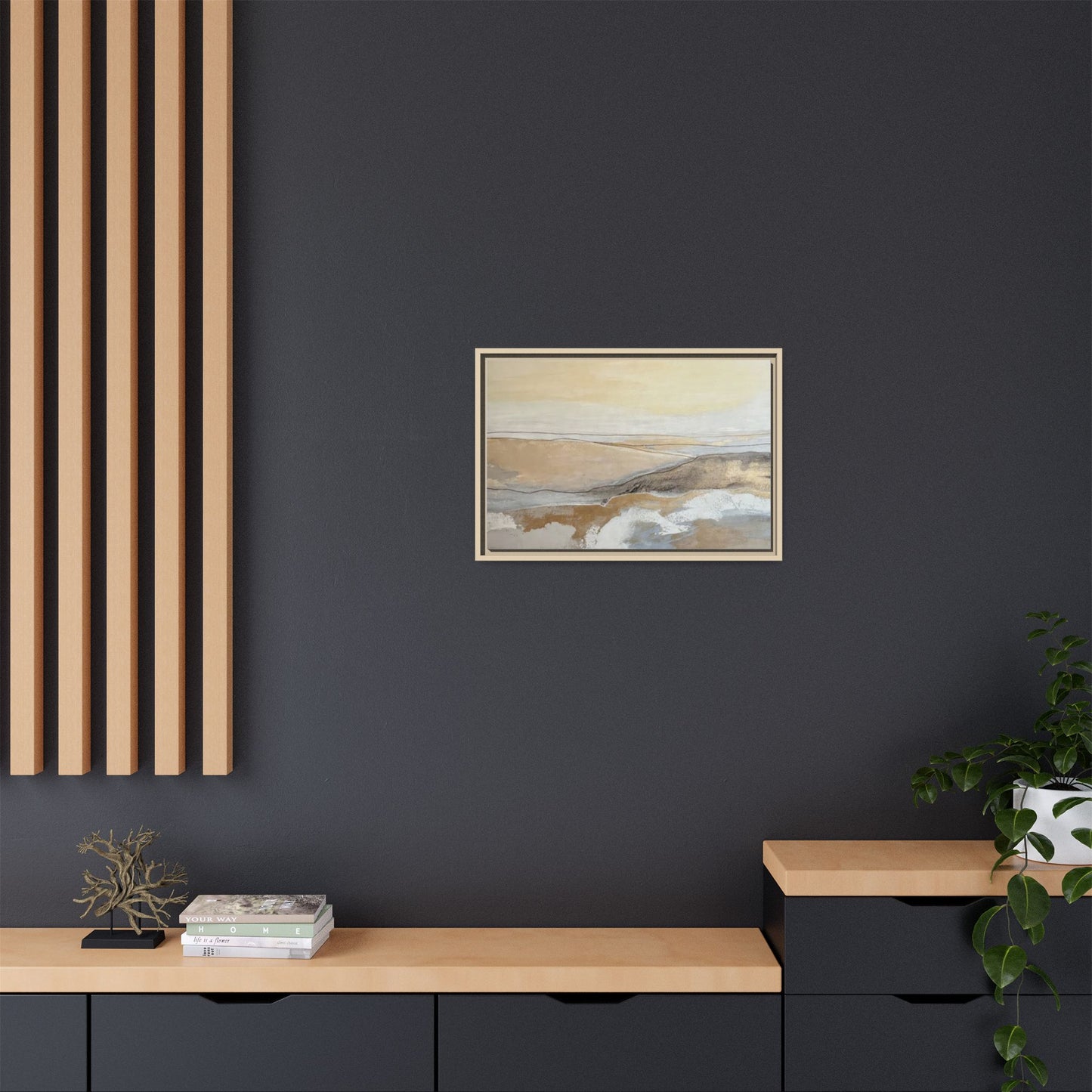 Framed Abstract Coastal Landscape Matte Canvas Wall Art
