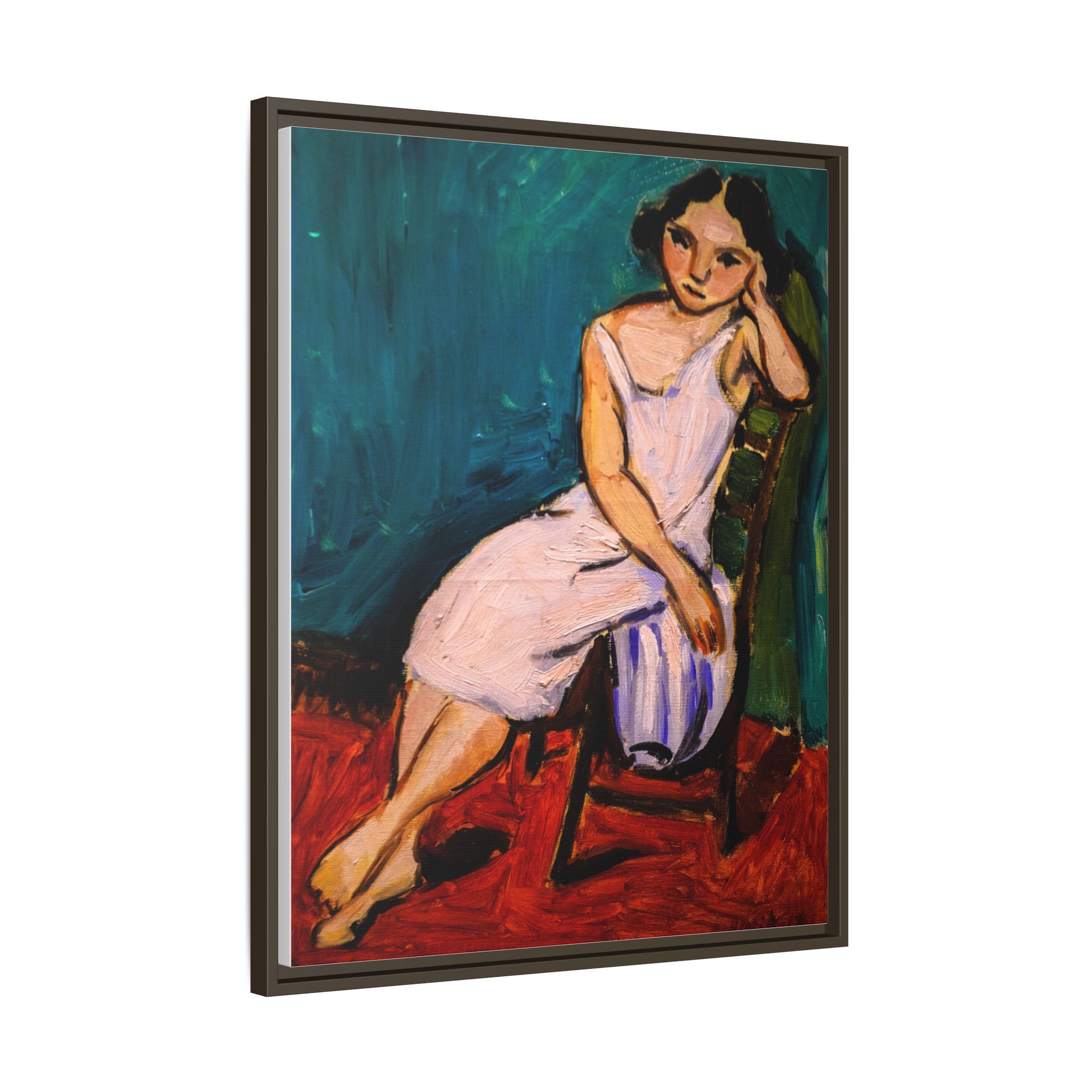 Jeune Fille assise by Henri Matisse Framed Matte Canvas Wall Art