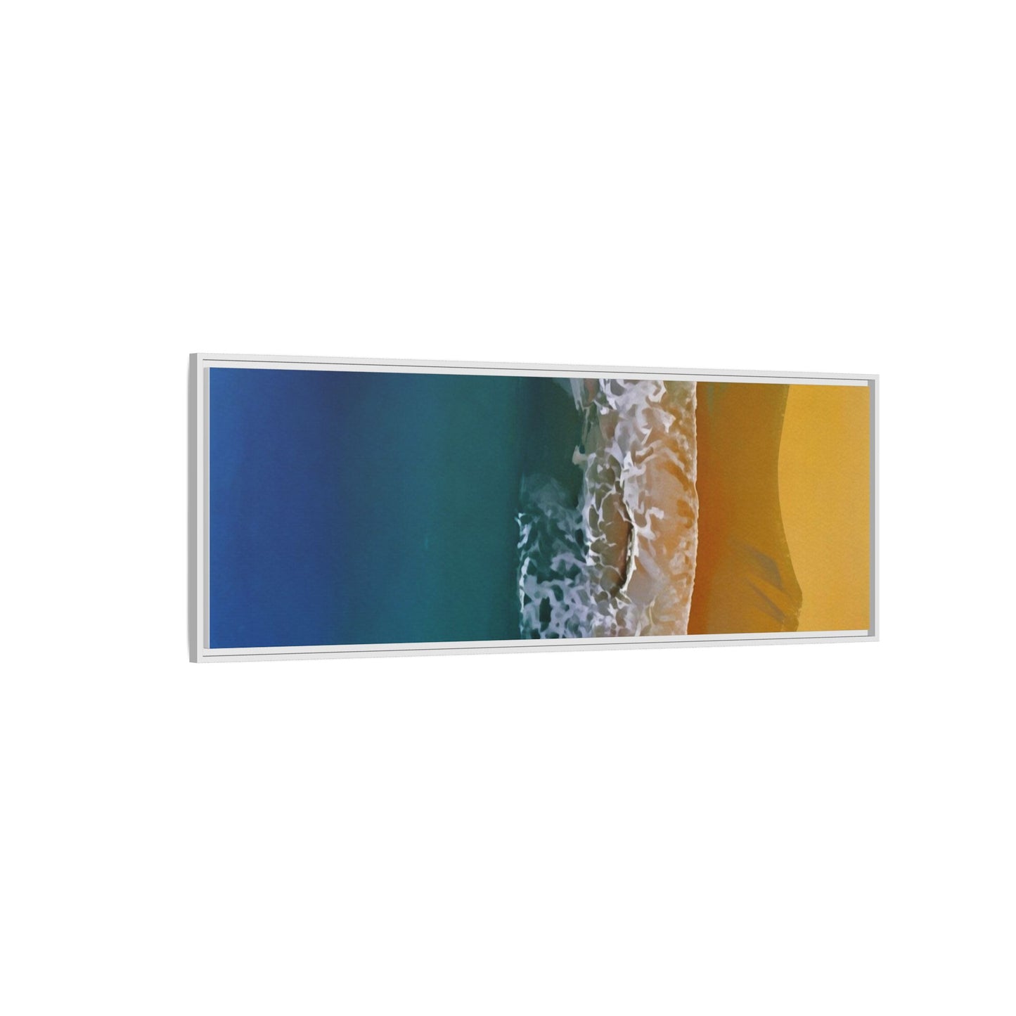 Framed Matte Canvas Seascape Print – Coastal Waves Wall Art