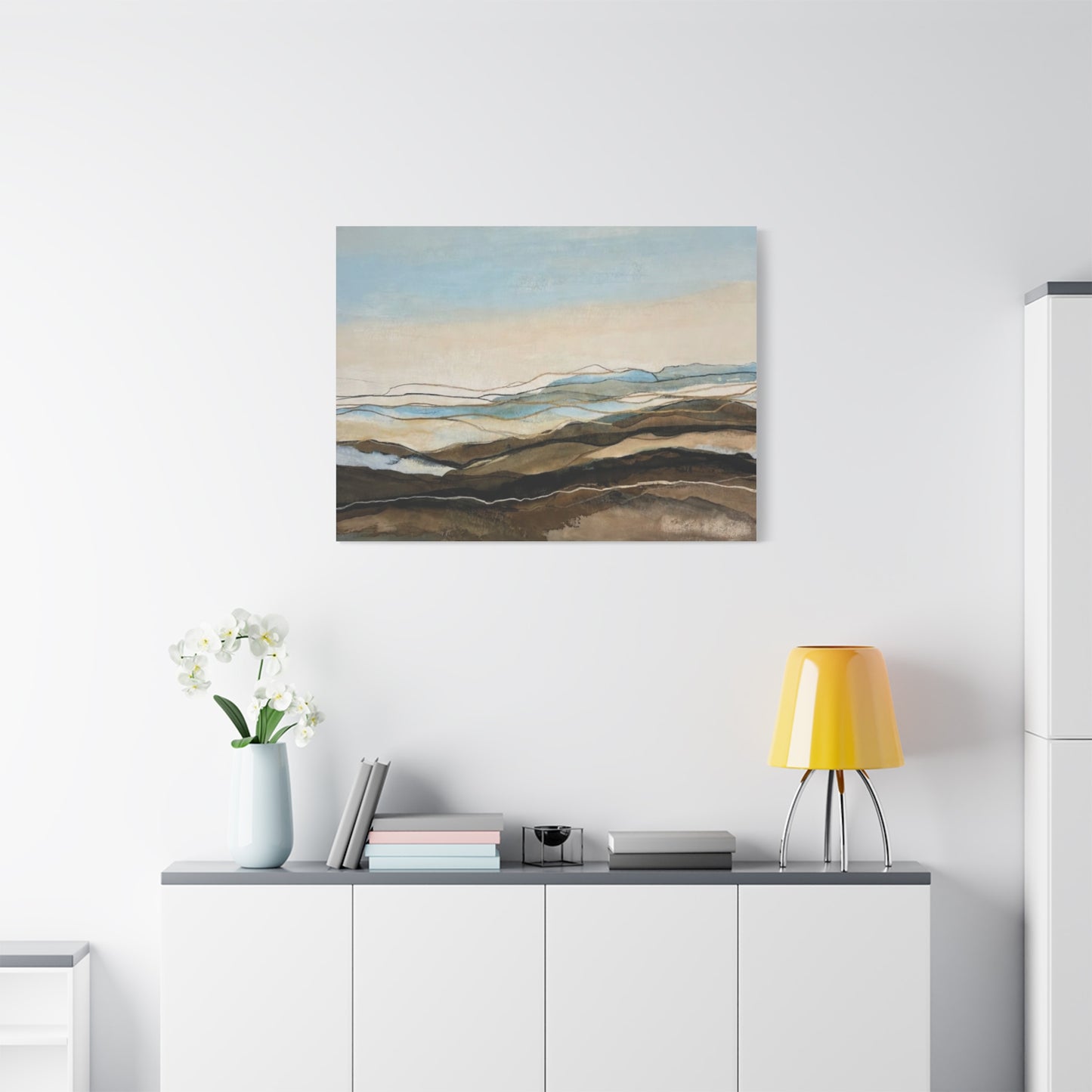 Abstract Coastal Landscape Matte Canvas – Stretched Wall Art