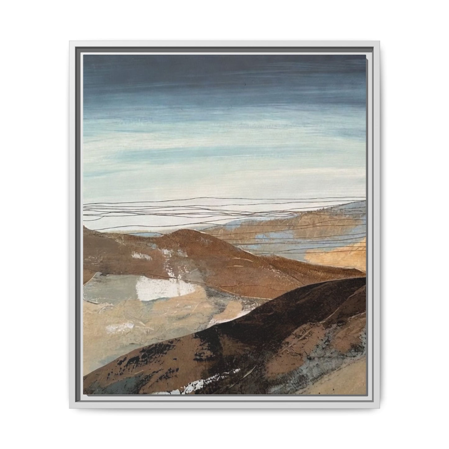 Framed Matte Canvas Art — Serene Abstract Landscape