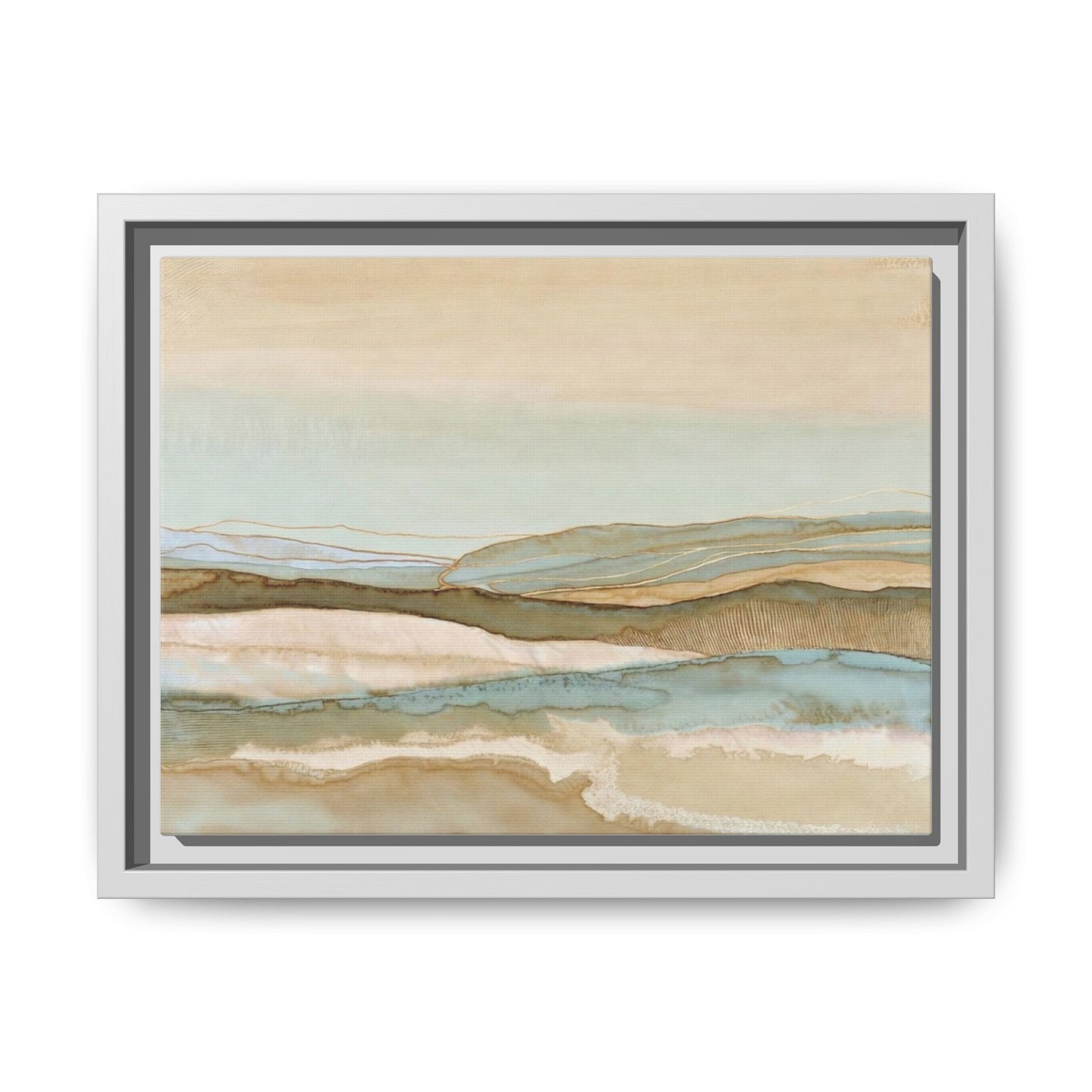 Framed Matte Canvas Coastal Abstract Landscape Wall Art