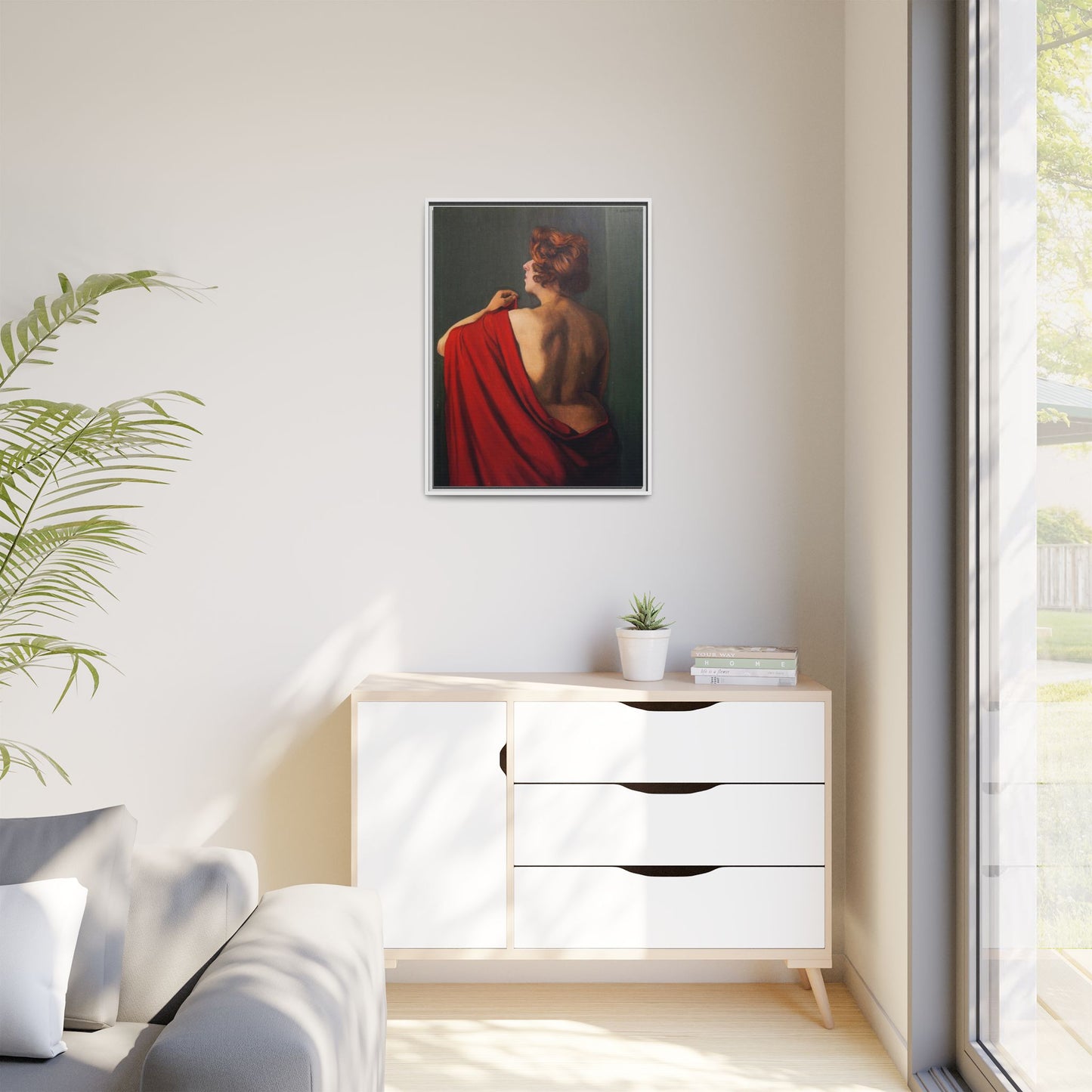 Femme au châle rouge by Félix Vallotton Framed Matte Canvas Wall Art Print