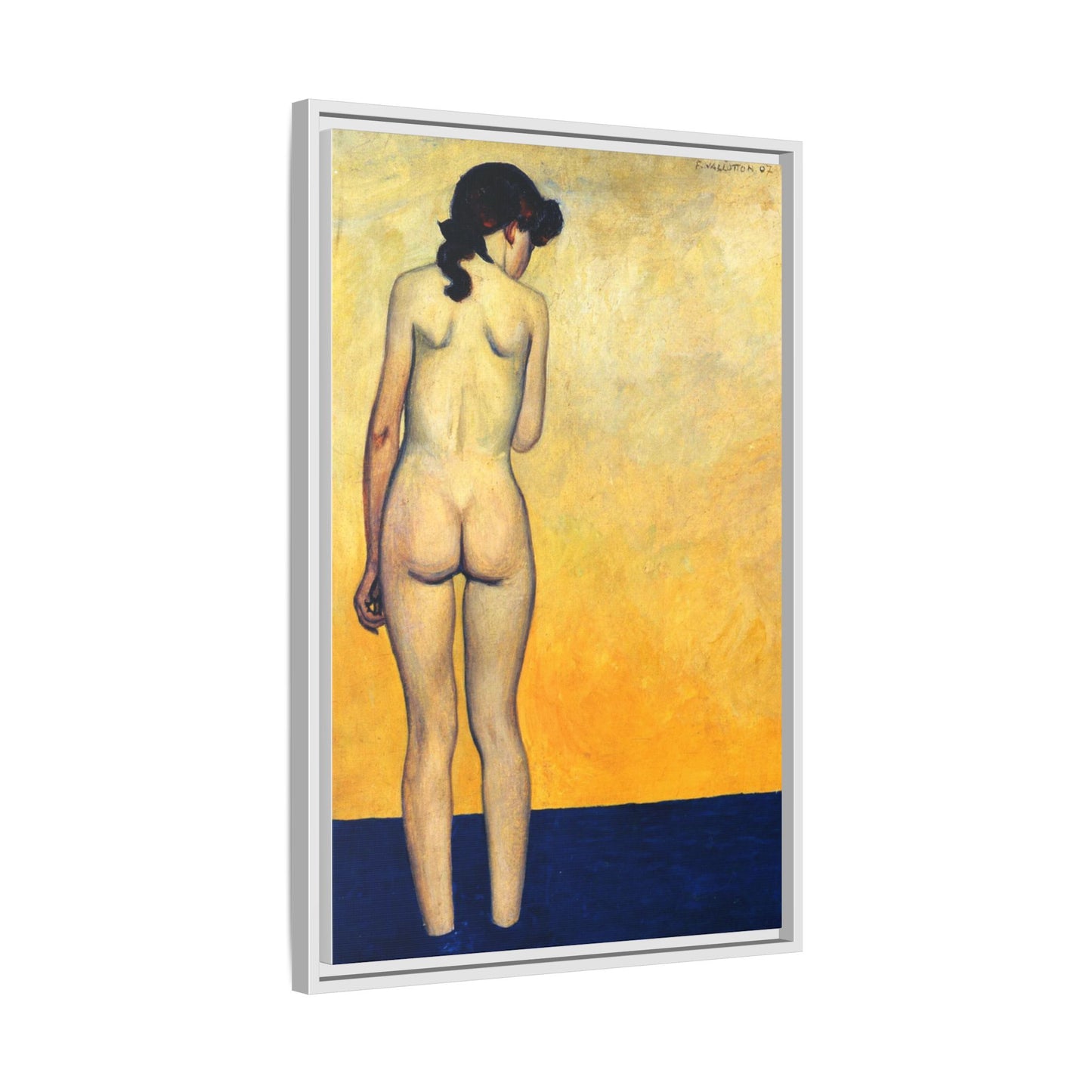Adolescente entrant dans l'eau by Félix Vallotton Framed Matte Canvas Wall Art Print