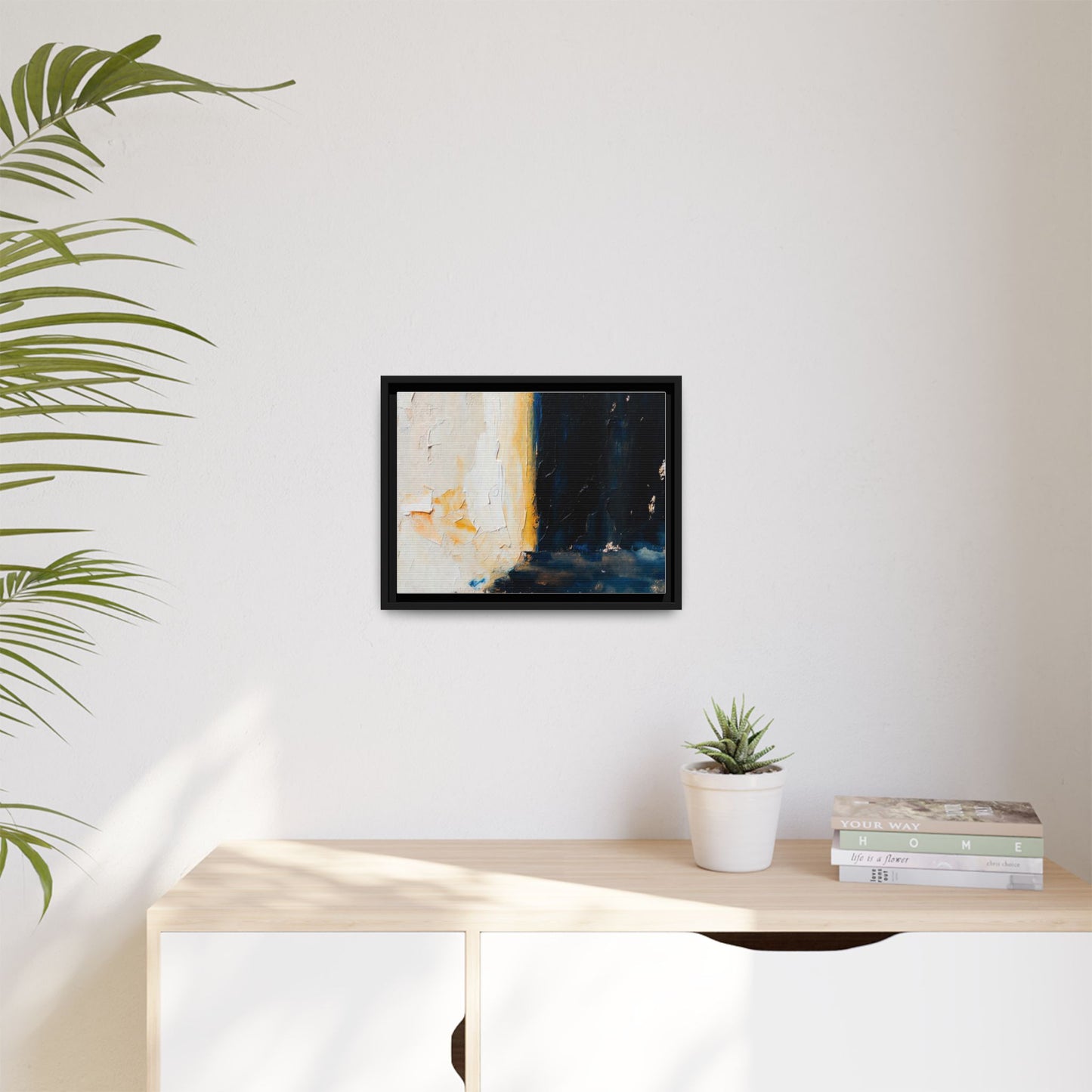 Abstract Coastal Texture Framed Canvas Art — Matte Multi-Color Wall Print