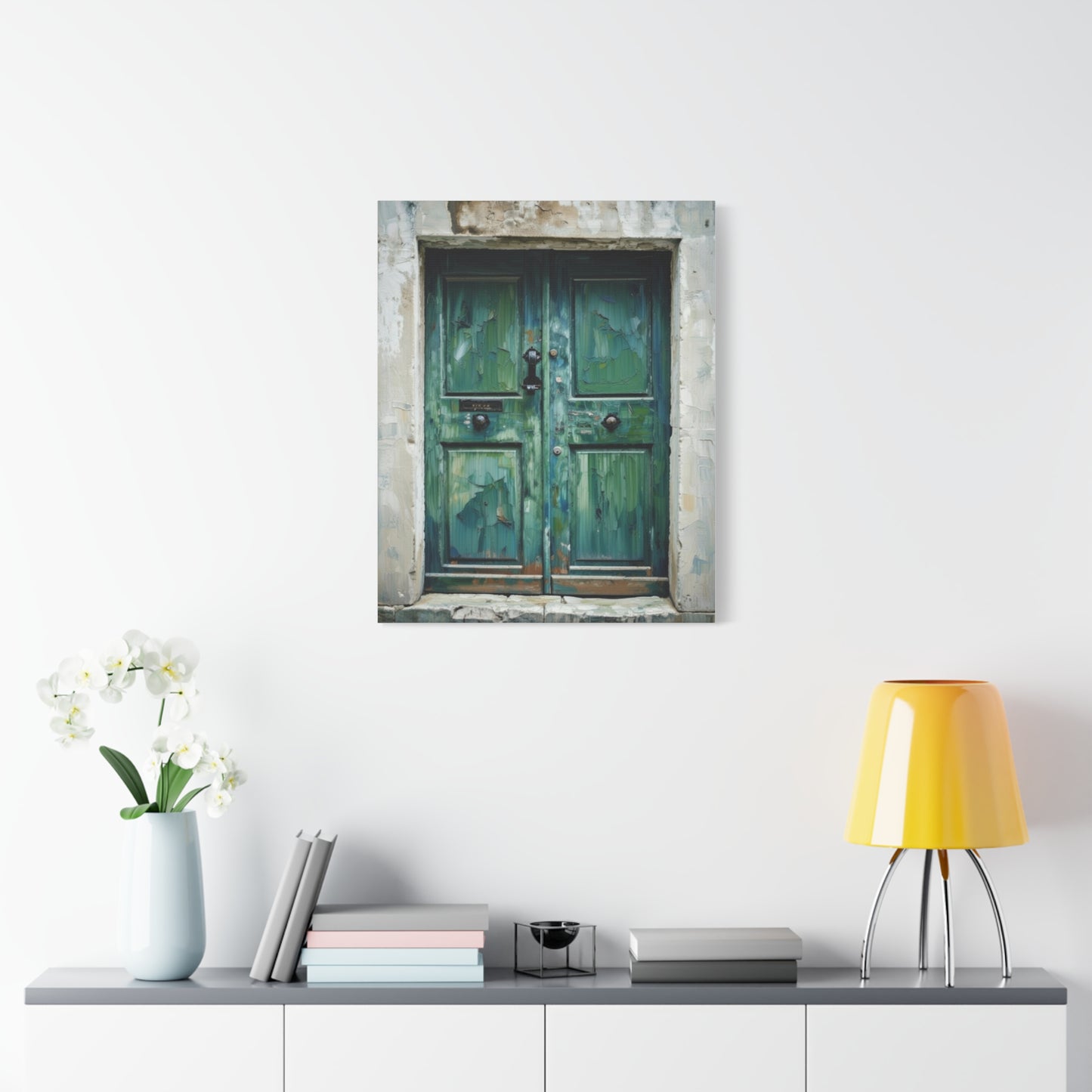 Vintage Green Door Matte Canvas Wall Art — Stretched 1.25"