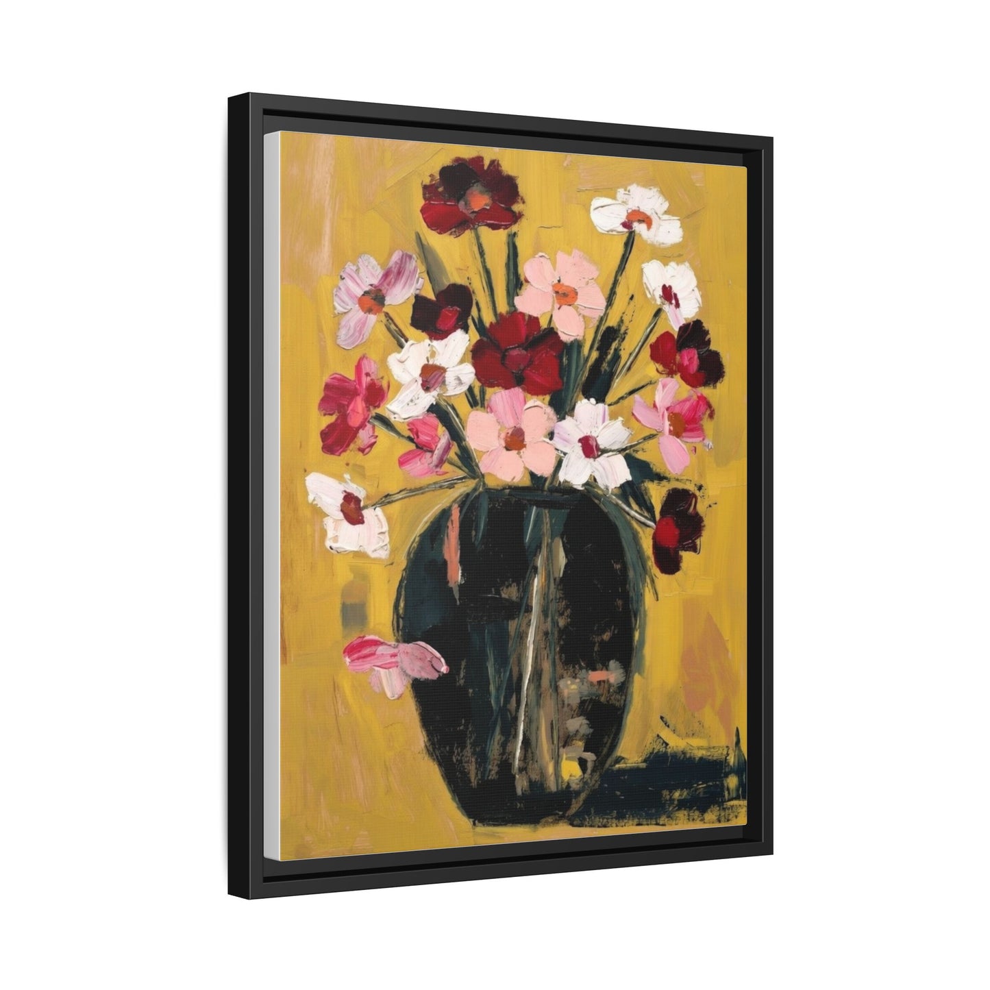 Framed Matte Canvas Floral Still Life Wall Art