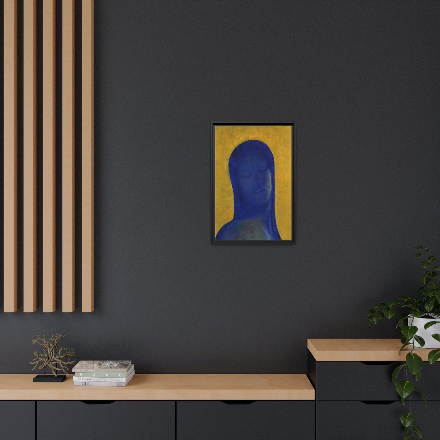 Closed Eyes by Odilon Redon Framed Matte Canvas Wall Art Print