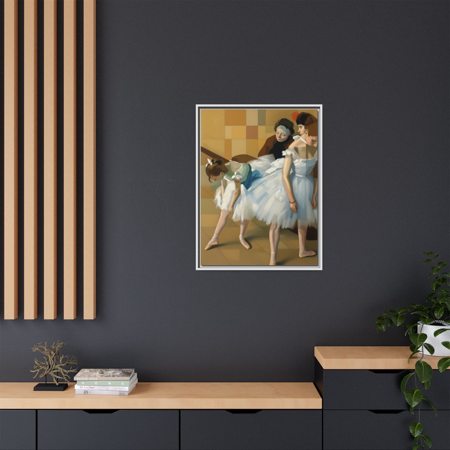 Ballet Dancers Matte Framed Canvas – Impressionist Dance Wall Art