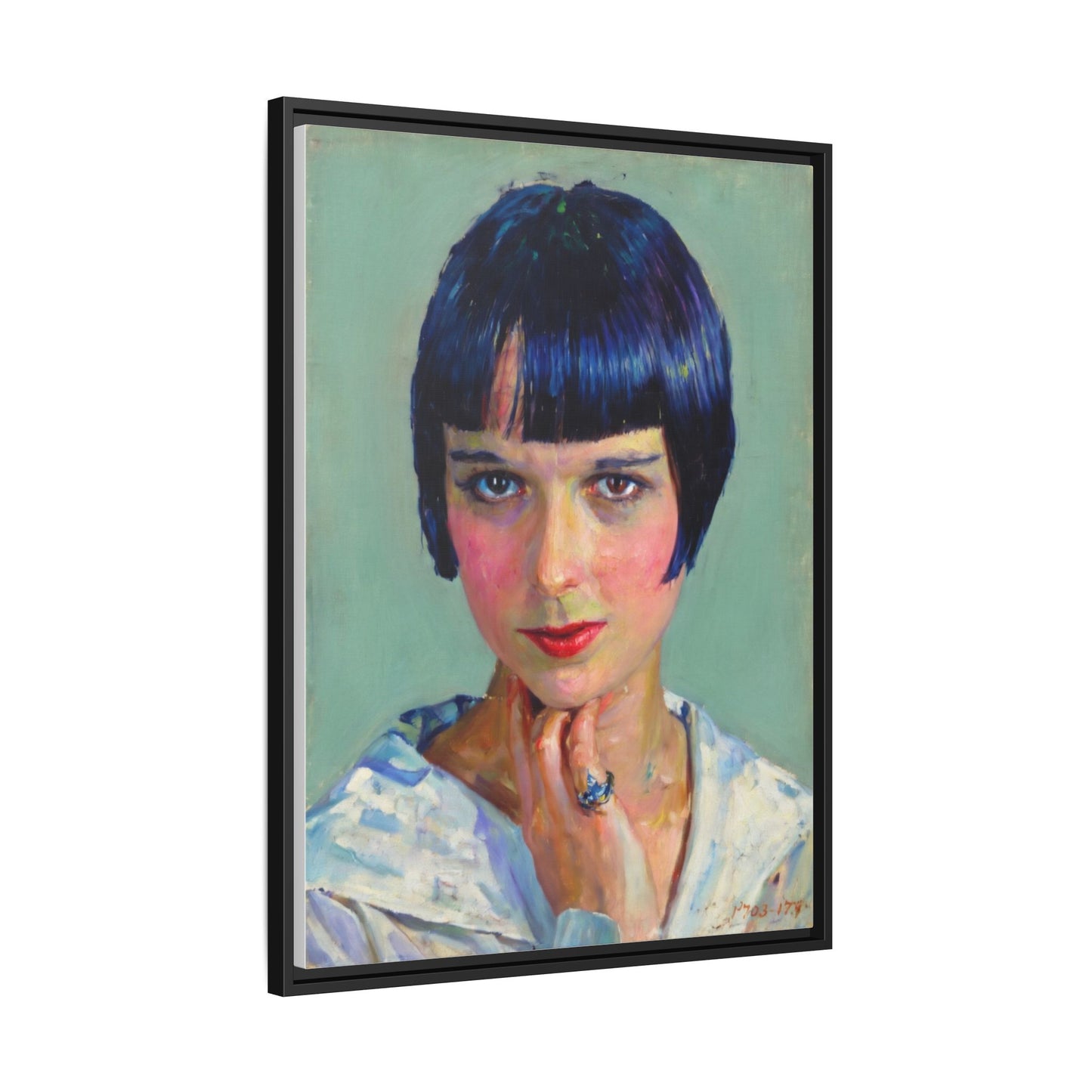 Framed Matte Canvas Portrait Print — Vintage Flapper Woman