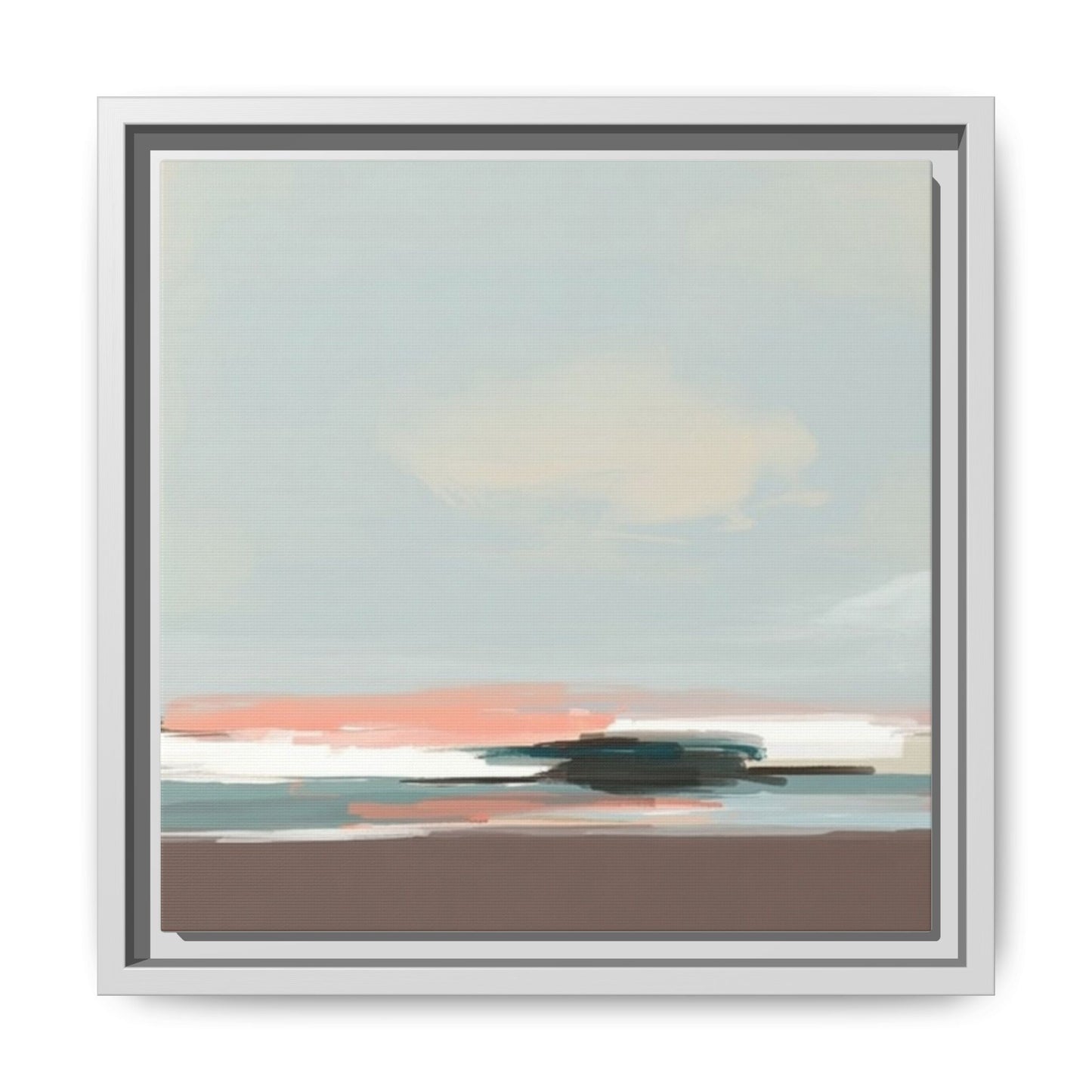 Framed Matte Canvas Print — Soft Coastal Abstract Landscape