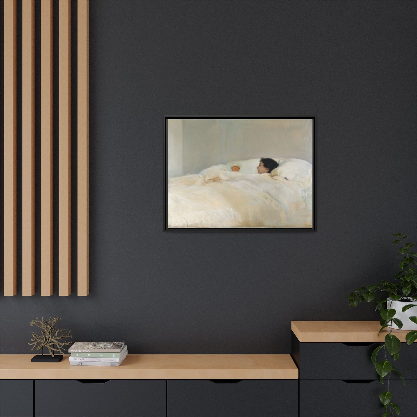Mother by Joaquin Sorolla y Bastida Framed Matte Canvas Wall Art Print