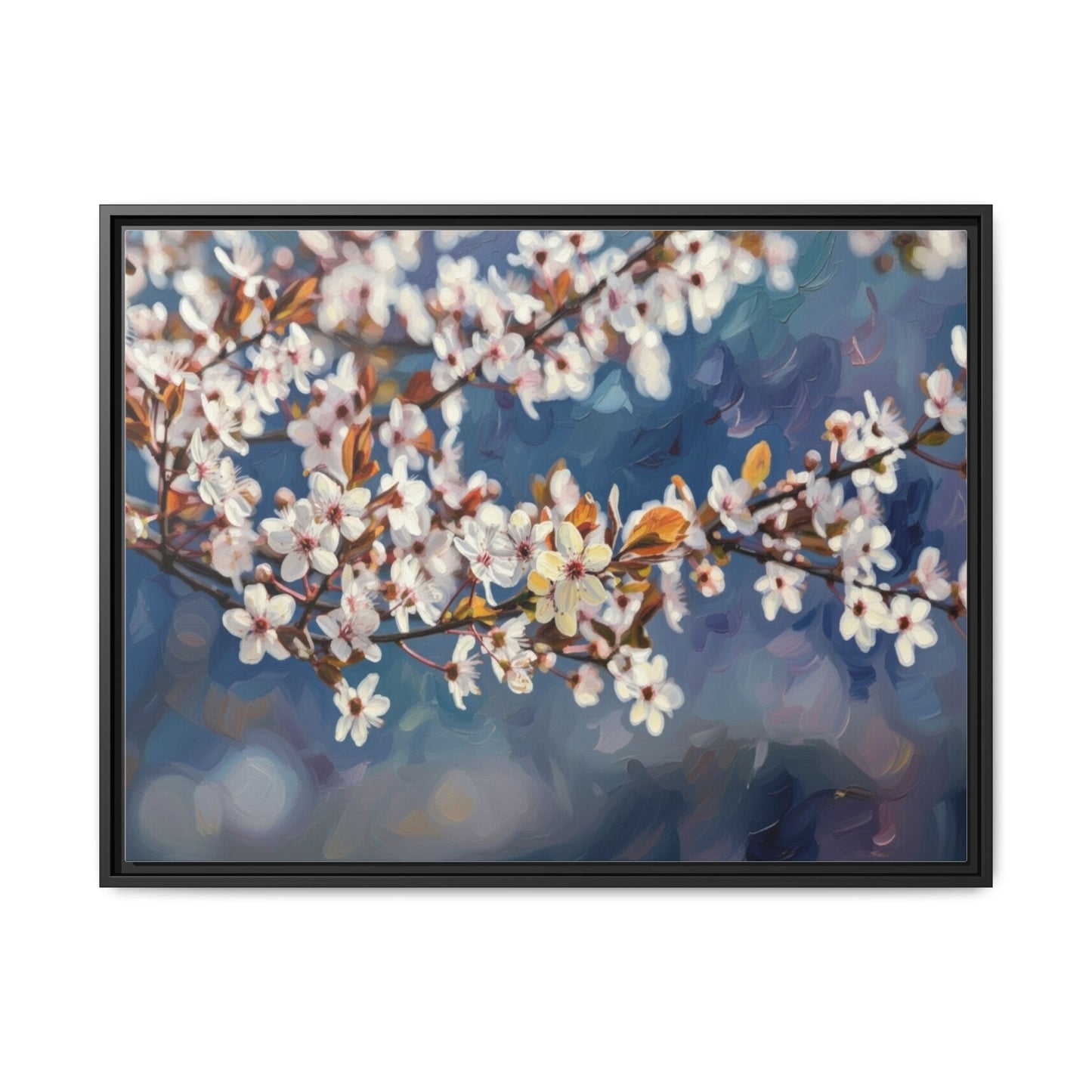 Framed Matte Canvas Print — Cherry Blossom Branch Wall Art