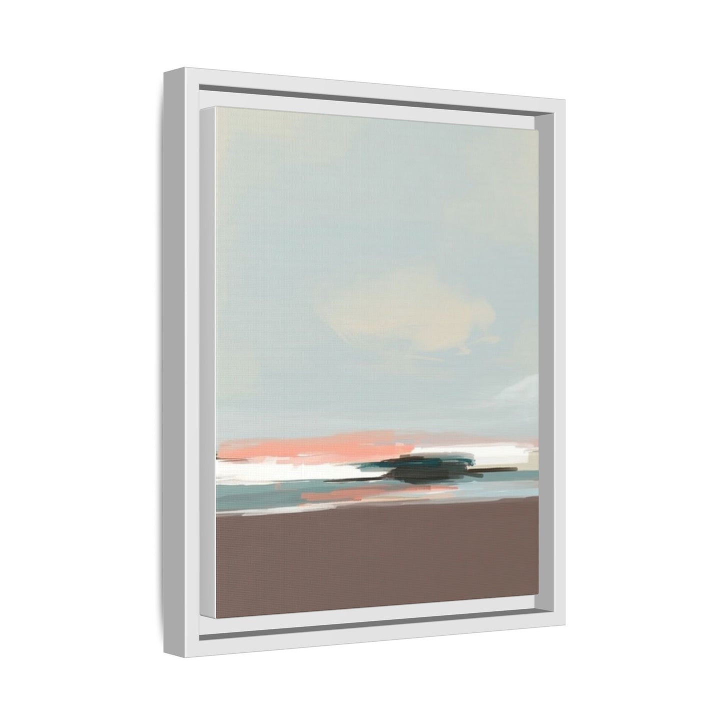 Framed Matte Canvas Print — Soft Coastal Abstract Landscape