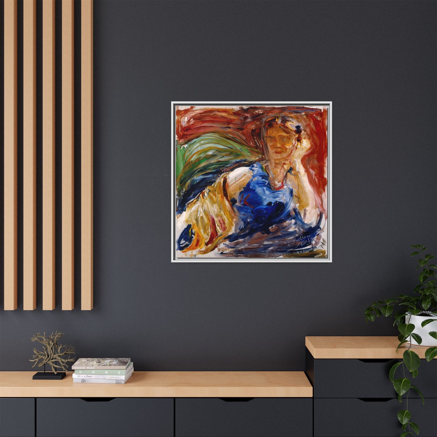 Portrait of hyllis Sjostrom by Akseli Gallen-Kallela Canvas Matte Framed Wall Art Print