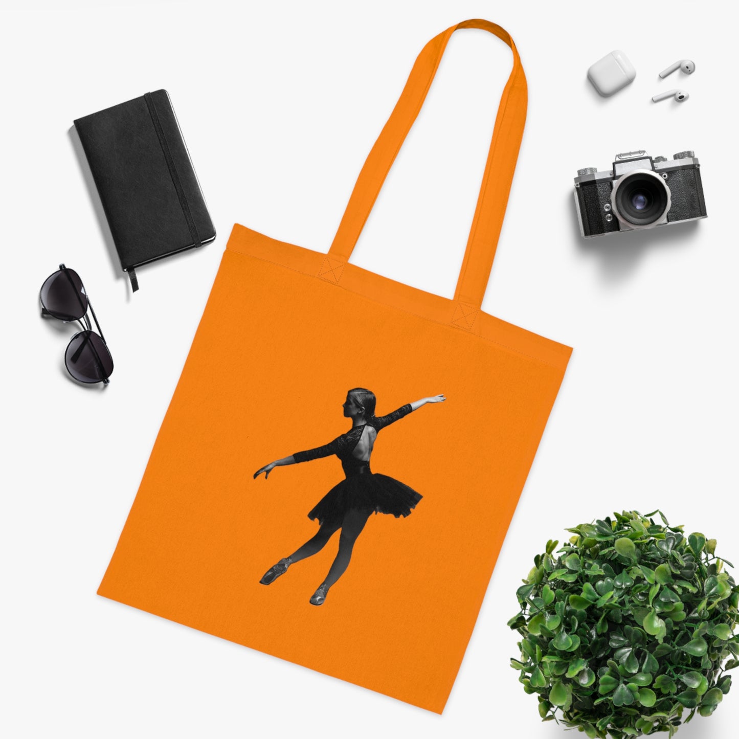 Ballet Silhouette Cotton Tote — Dancer Tote Bag for Ballet Lovers