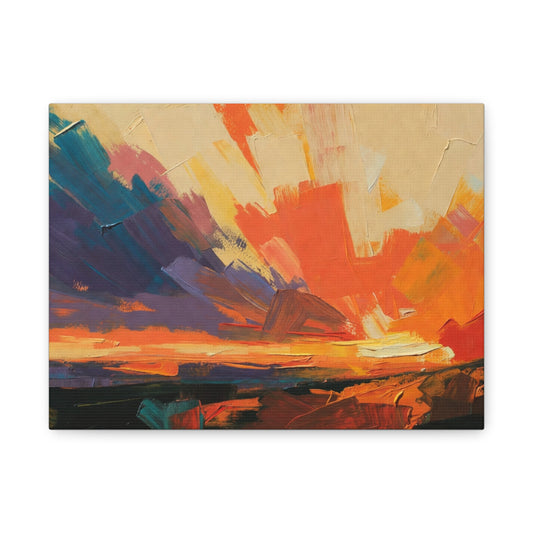 Abstract Sunset Landscape Canvas Print — Matte Stretched Wall Art