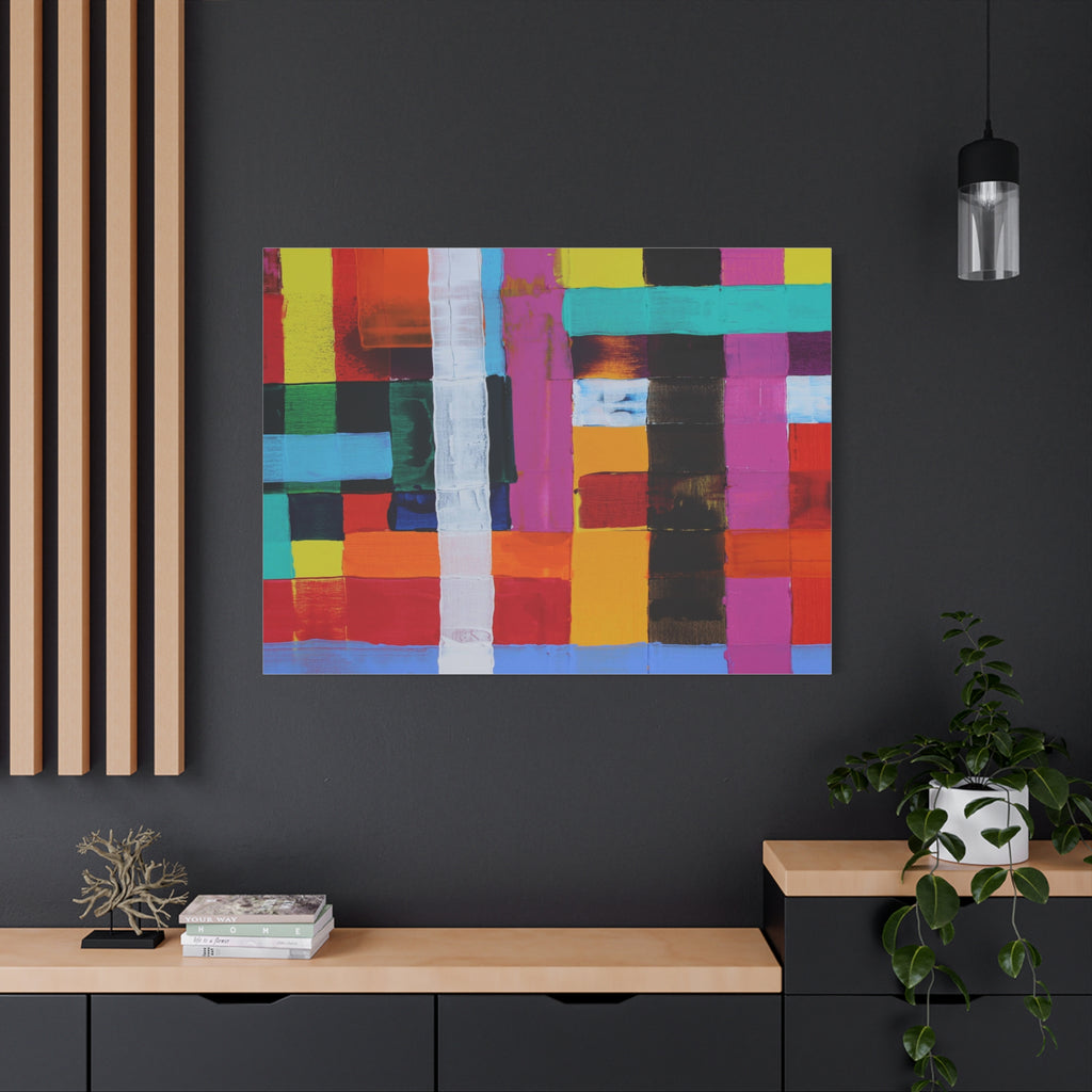 Farbfeld Malerei (Acryl) by Unknown Artist Matte Canvas Print Wall Art