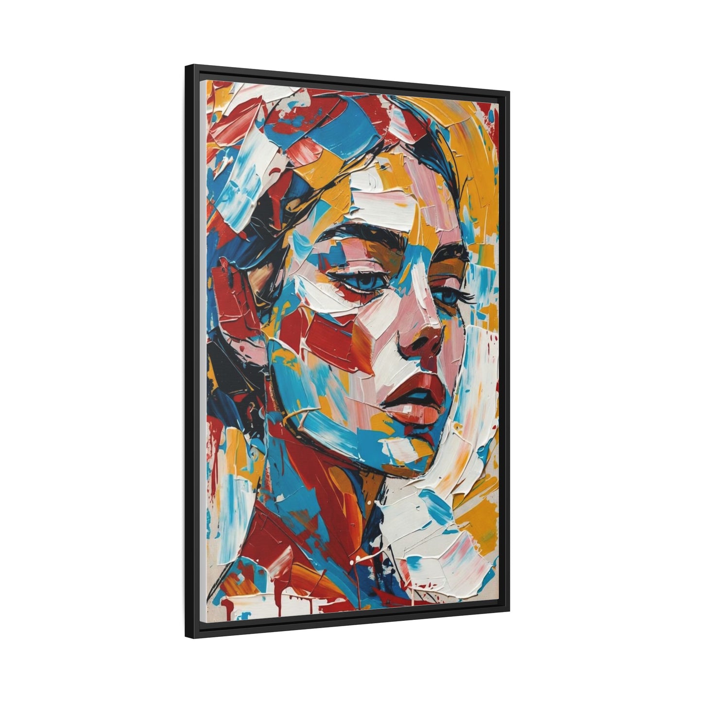 Colorful Abstract Portrait Framed Canvas Print