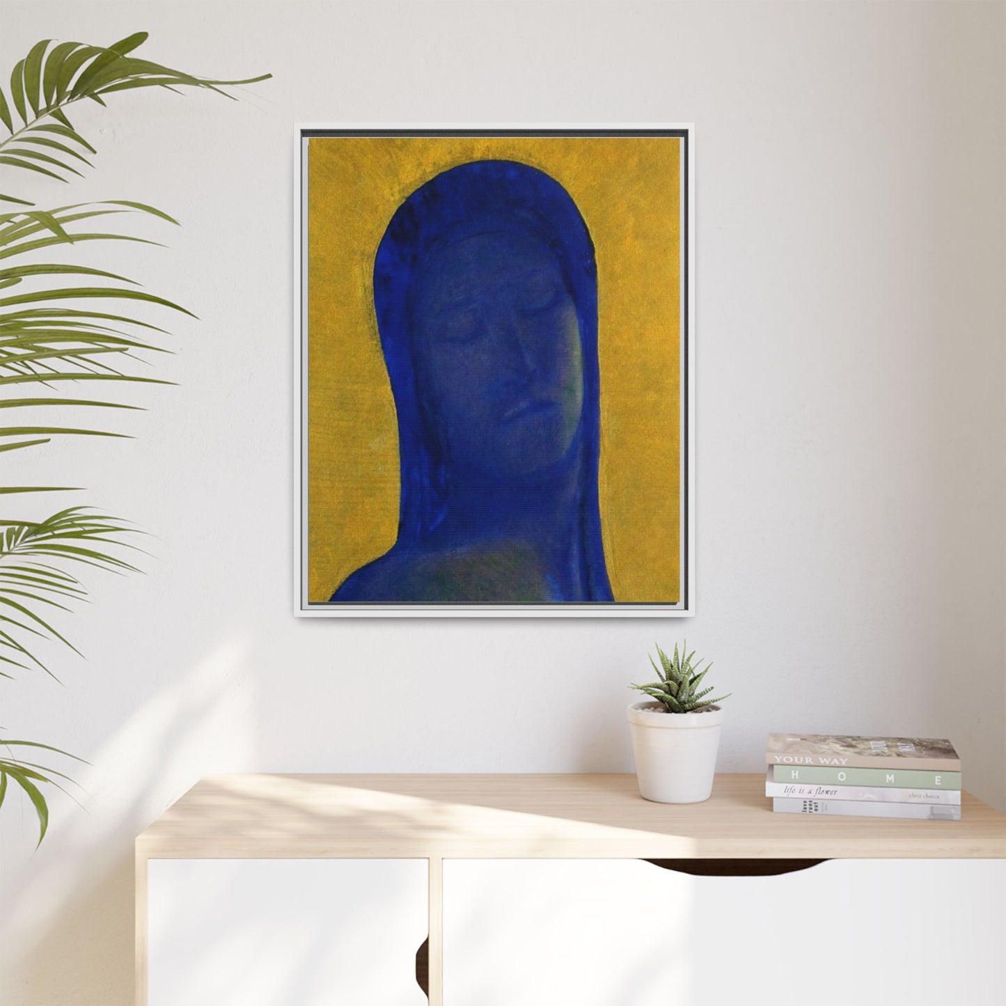 Closed Eyes by Odilon Redon Framed Matte Canvas Wall Art Print