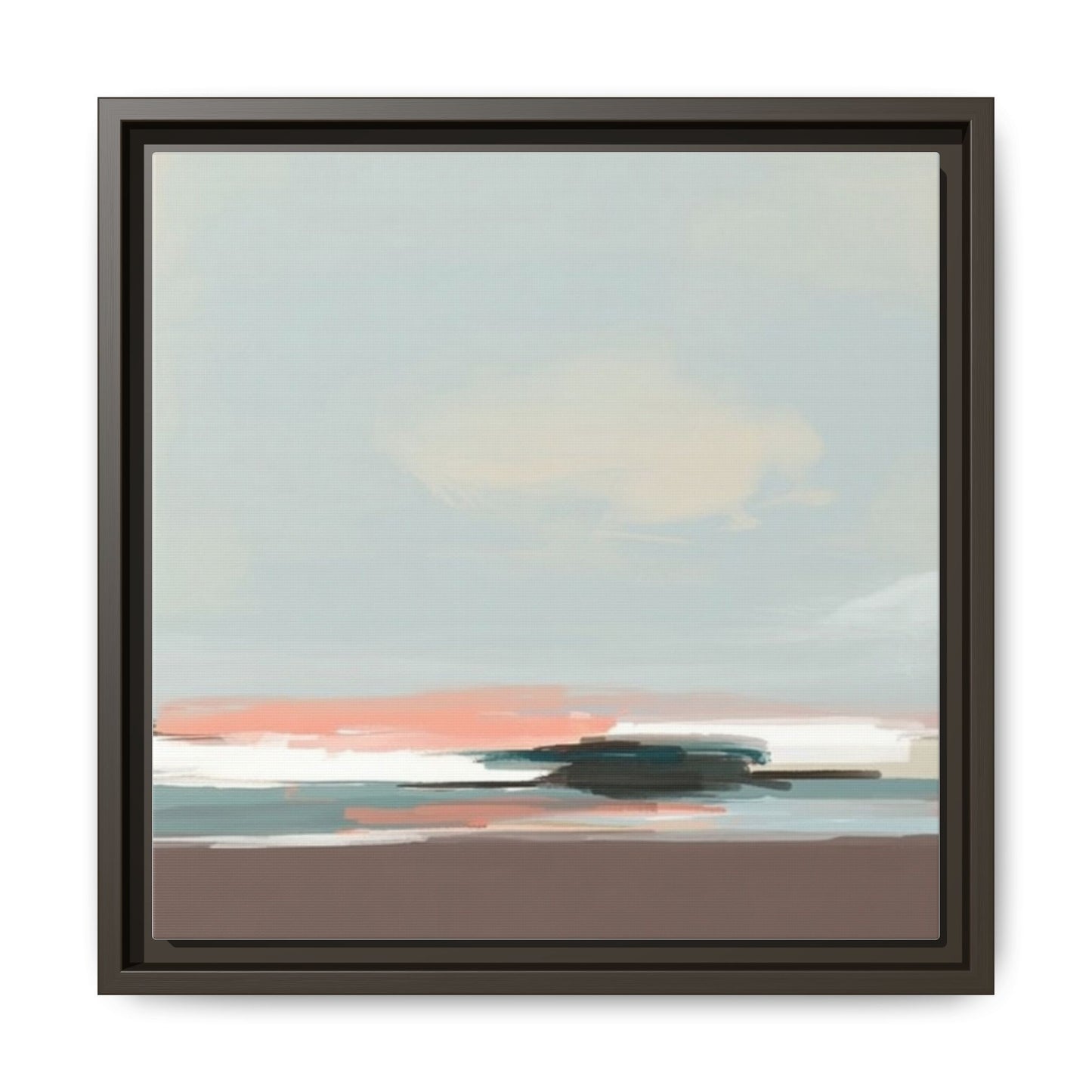 Framed Matte Canvas Print — Soft Coastal Abstract Landscape