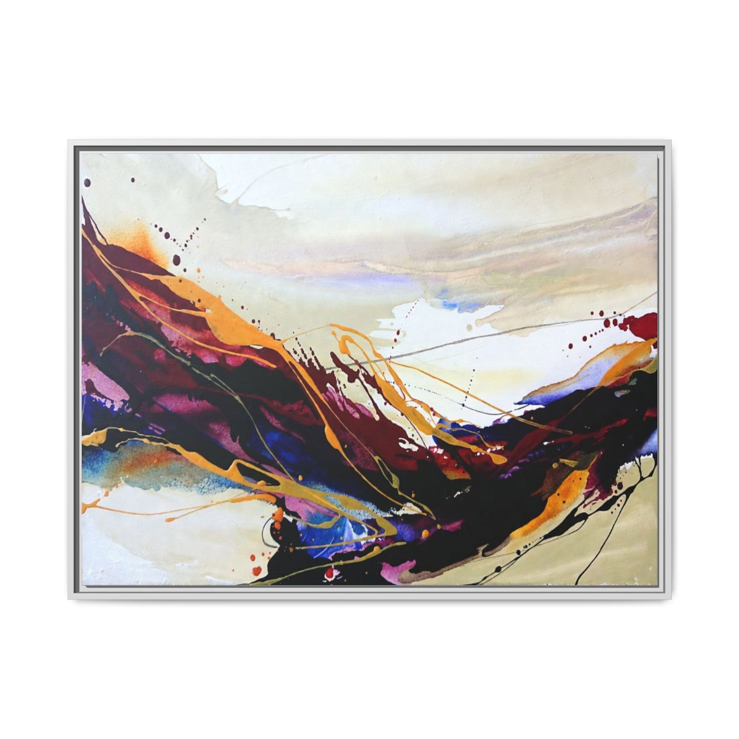 Abstract Flow Matte Canvas Framed Wall Art