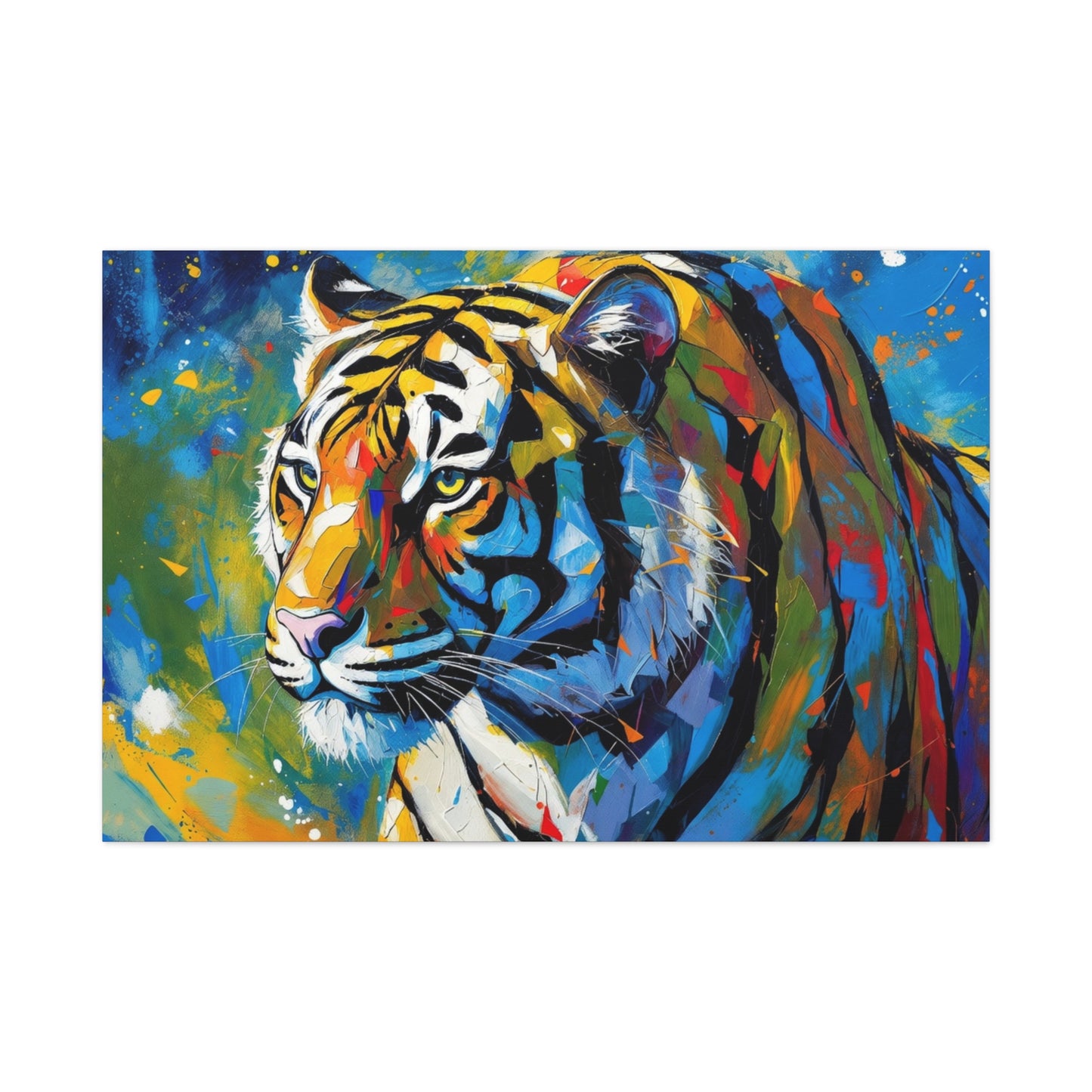 Colorful Tiger Matte Canvas Wall Art — Vibrant Stretched 1.25"