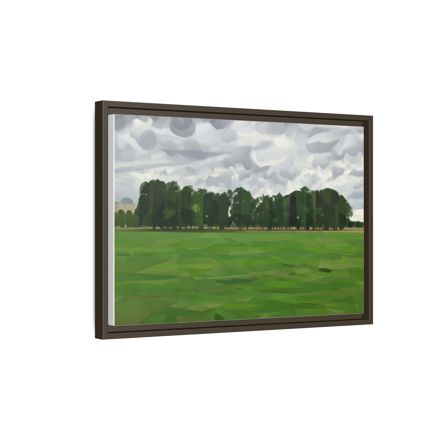 Framed Matte Canvas Print — Minimalist Green Landscape Art