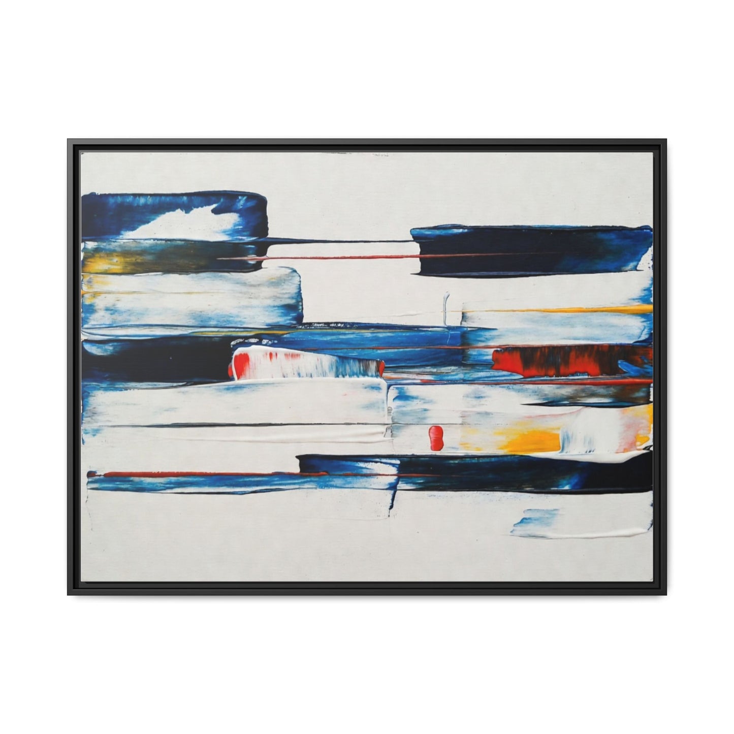 Abstract Coastal Brushstrokes Framed Canvas Print