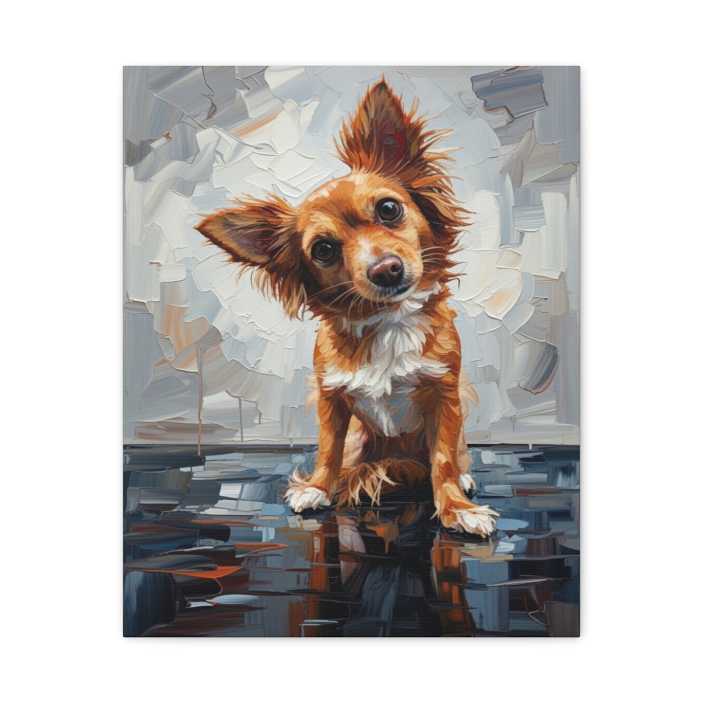 Charming Chihuahua Canvas Print — Whimsical Dog Portrait Wall Art