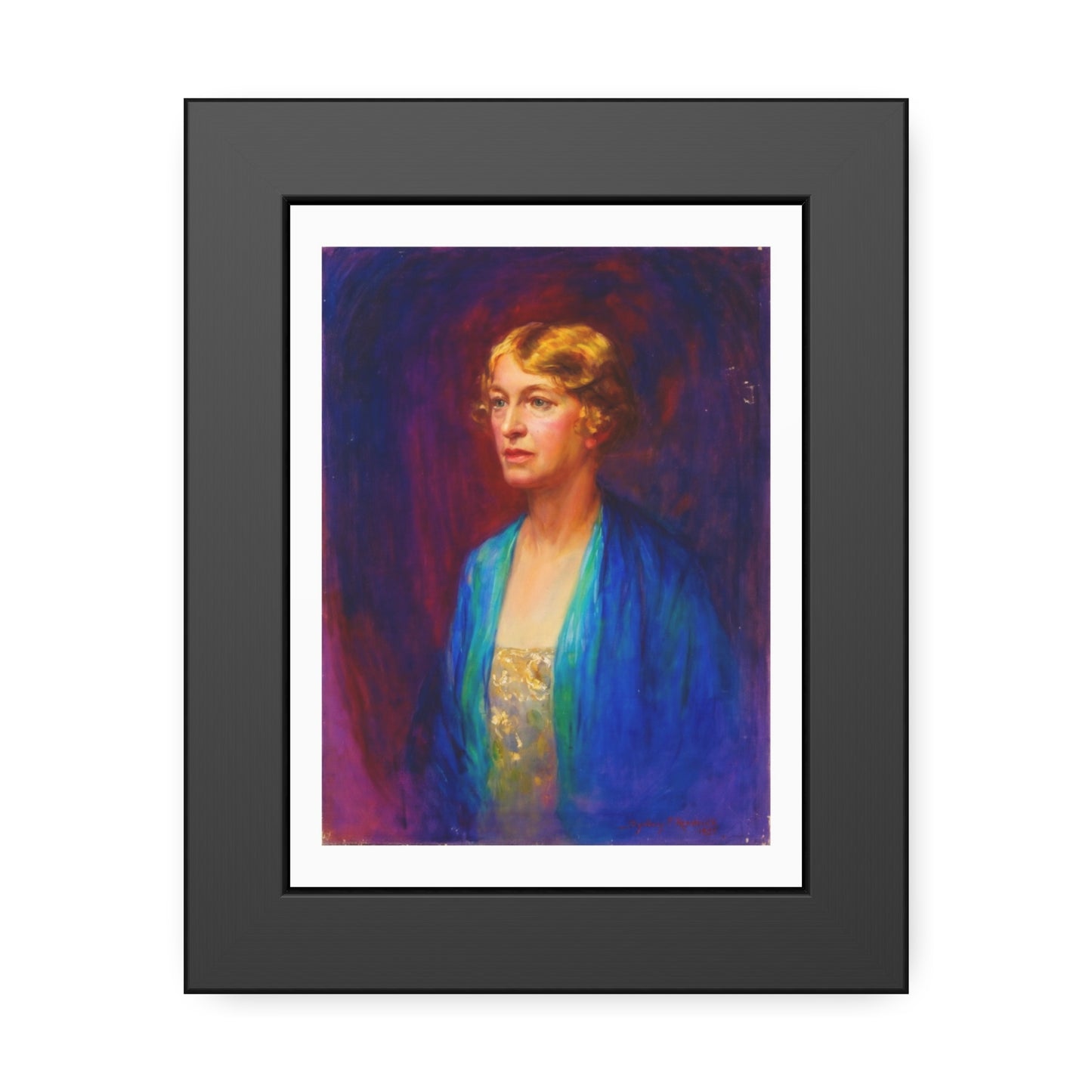 Framed Portrait Poster — Vintage Woman Oil-Style Art Print