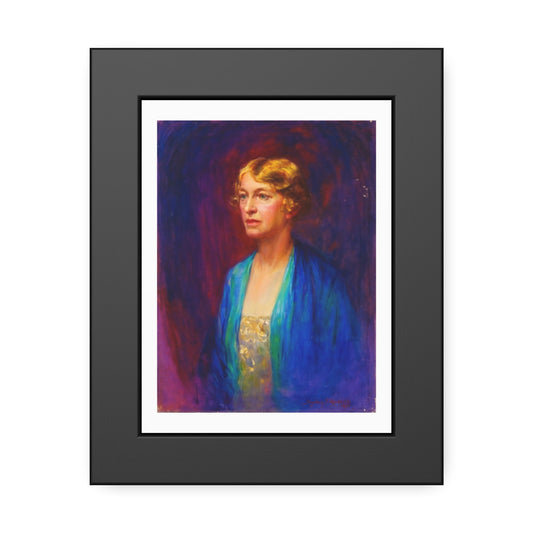 Framed Portrait Poster — Vintage Woman Oil-Style Art Print